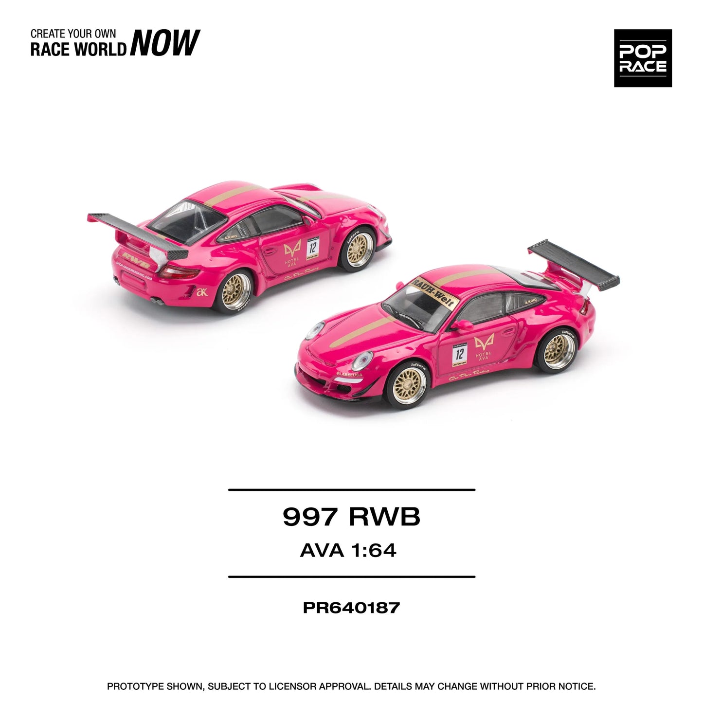 Porsche RWB 997 AVA 1:64 diecast front angle view