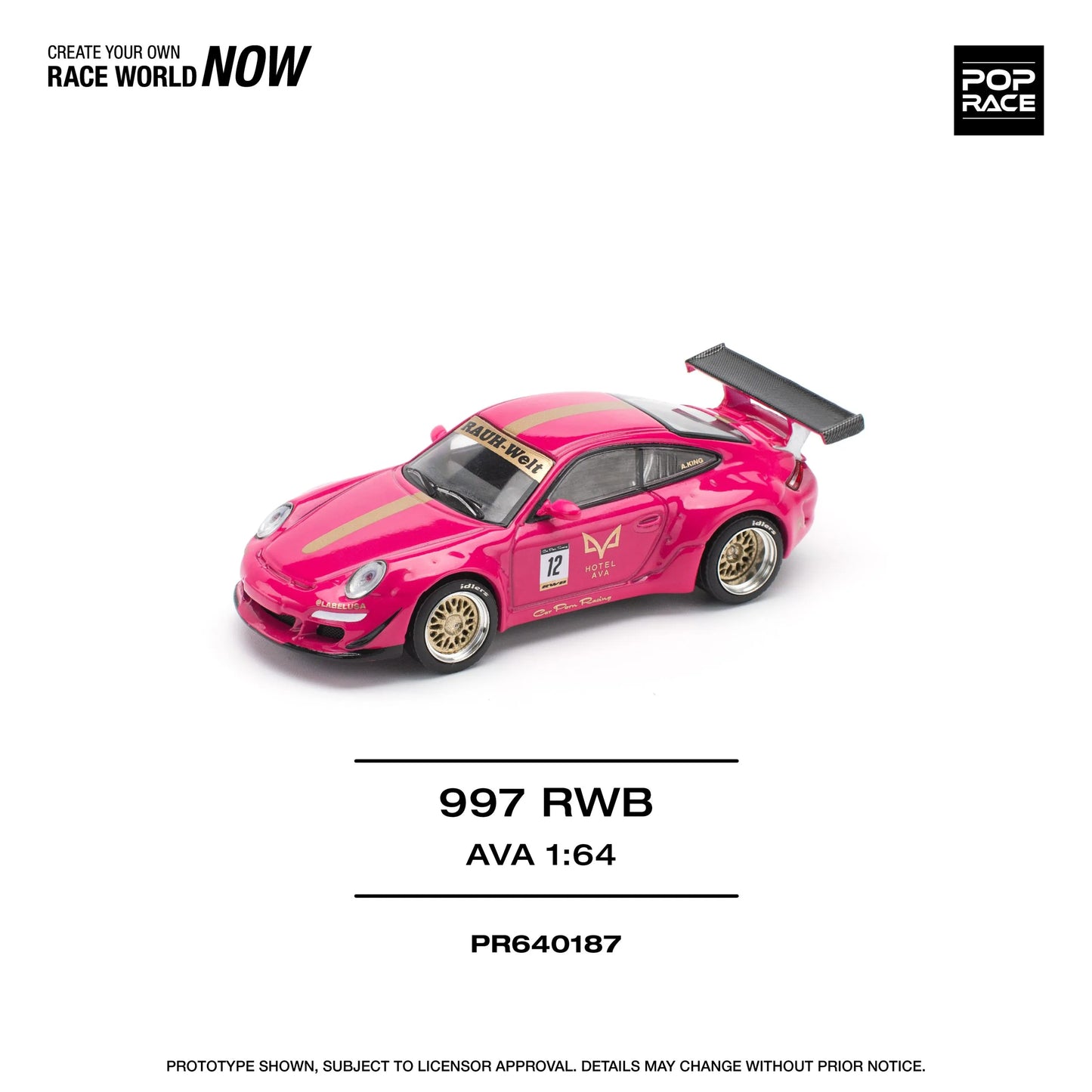 Porsche RWB 997 AVA 1:64 diecast front angle view