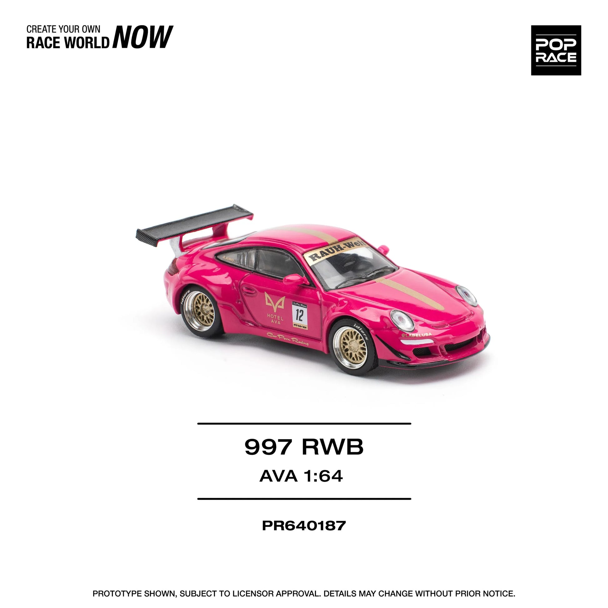Porsche RWB 997 AVA 1:64 diecast front angle view