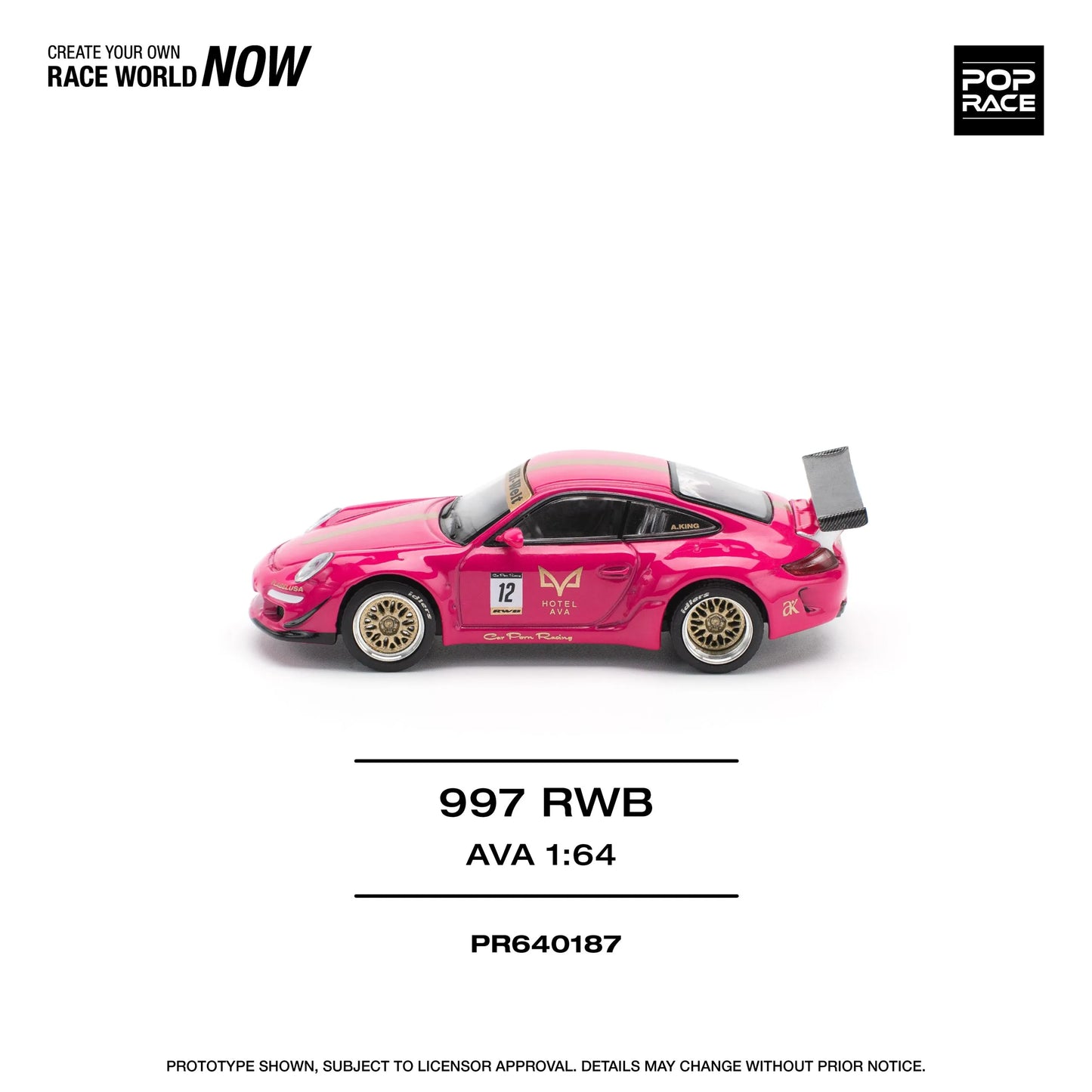 Porsche RWB 997 AVA 1:64 diecast left side profile