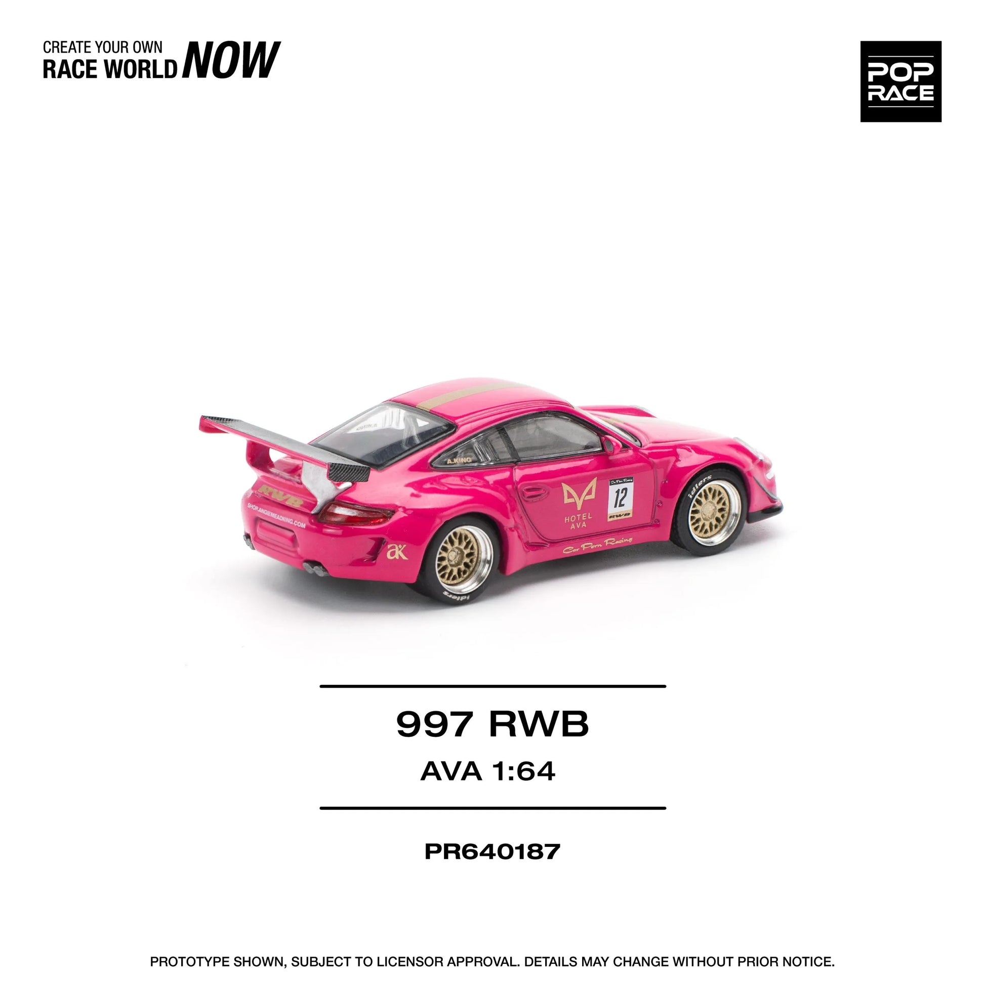Porsche RWB 997 AVA diecast rear angle detail