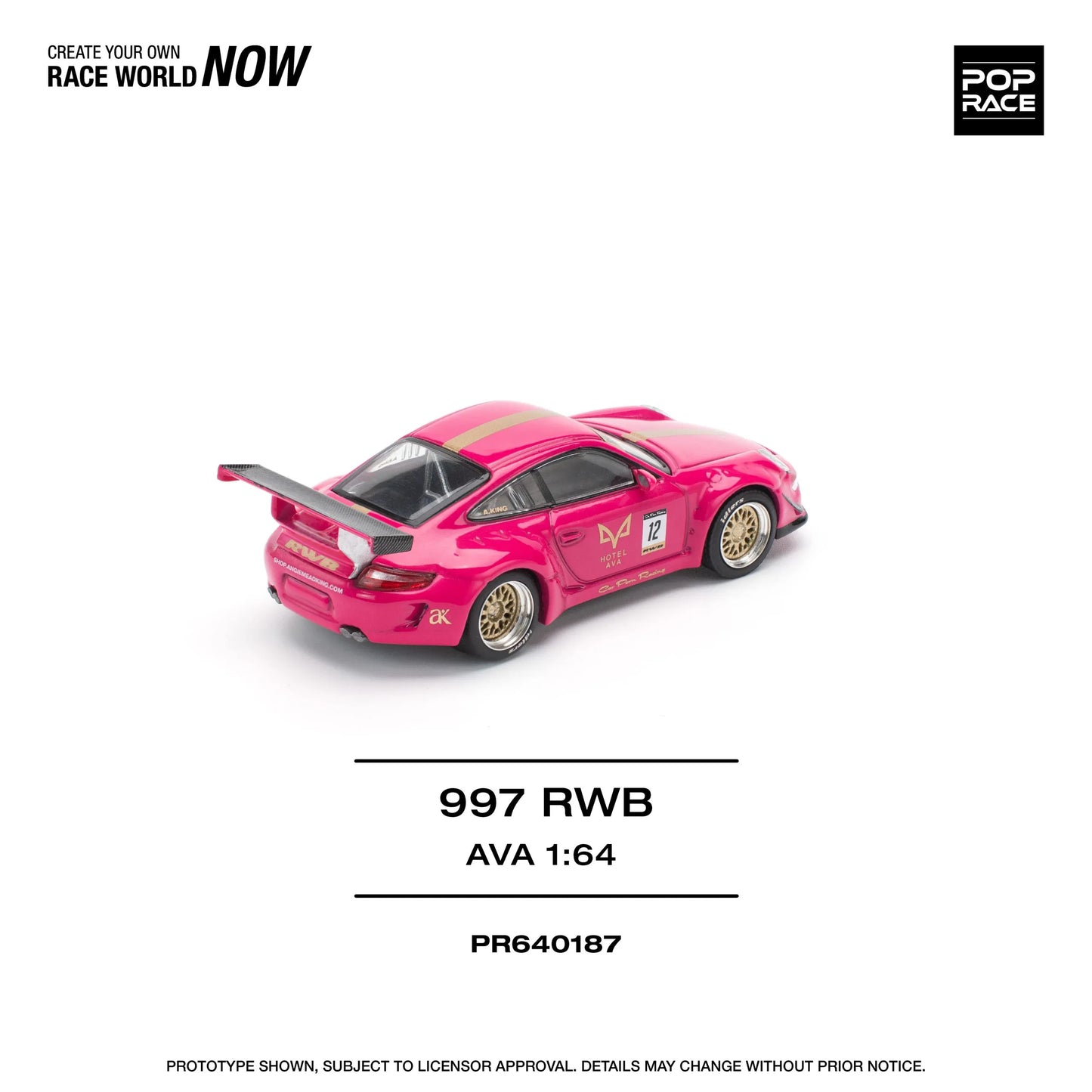 Porsche RWB 997 AVA 1:64 diecast rear close detail