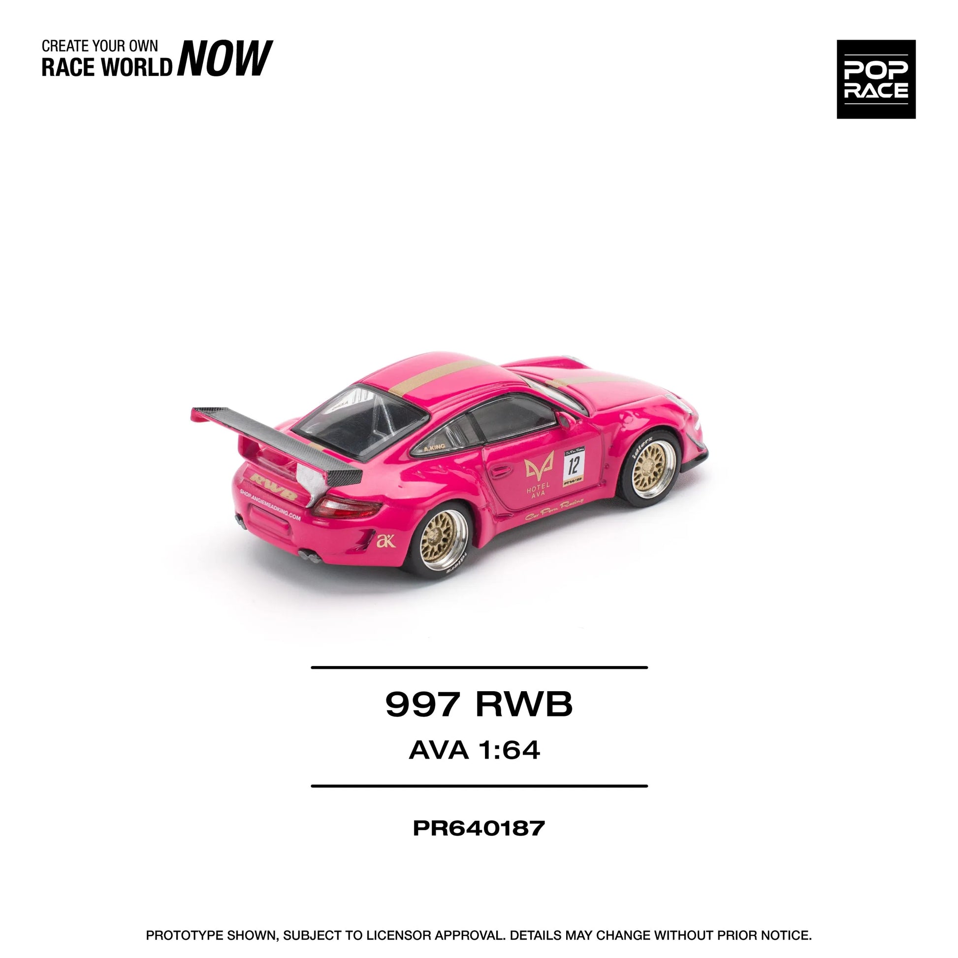 Porsche RWB 997 AVA 1:64 diecast rear close detail