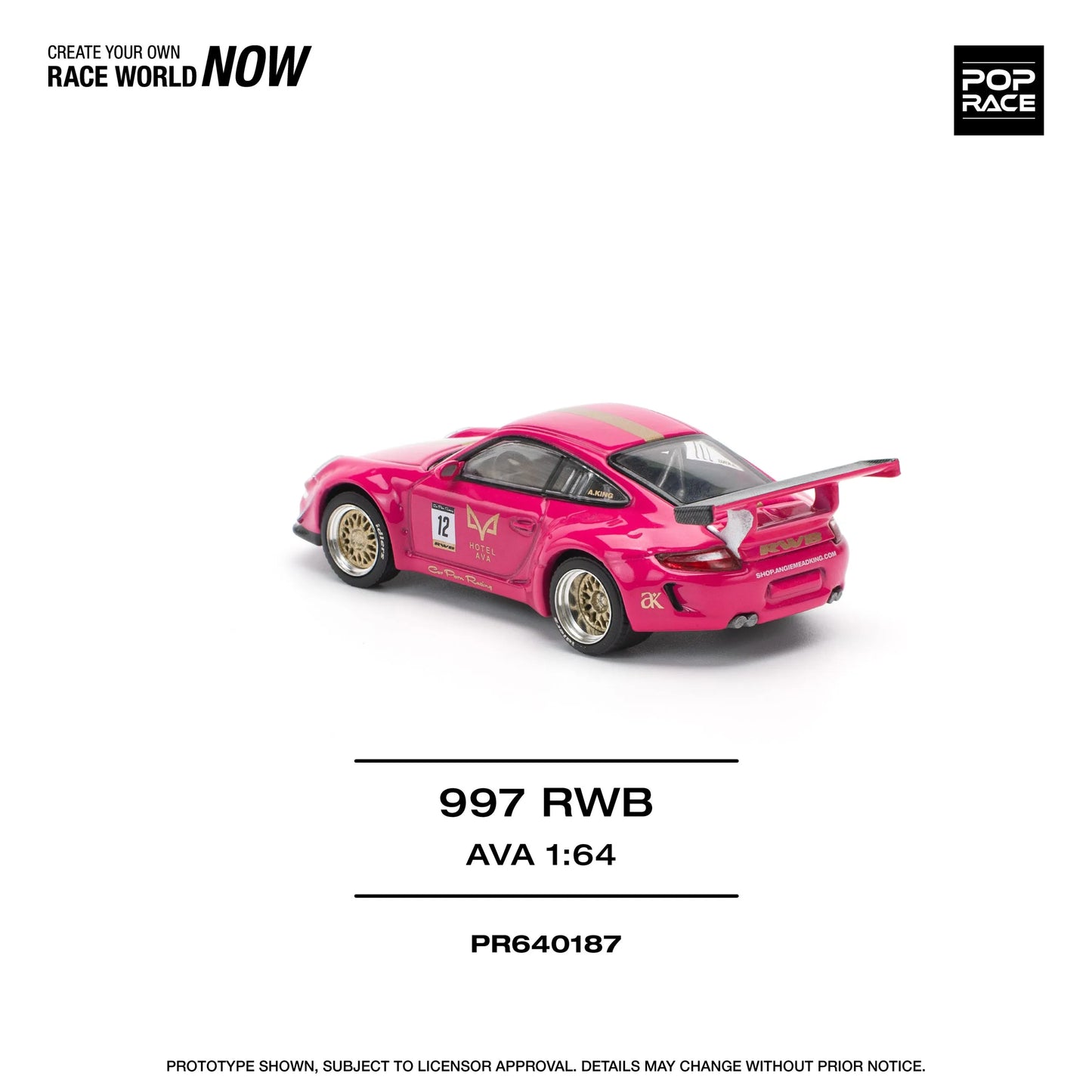 Porsche RWB 997 AVA diecast rear angle detail