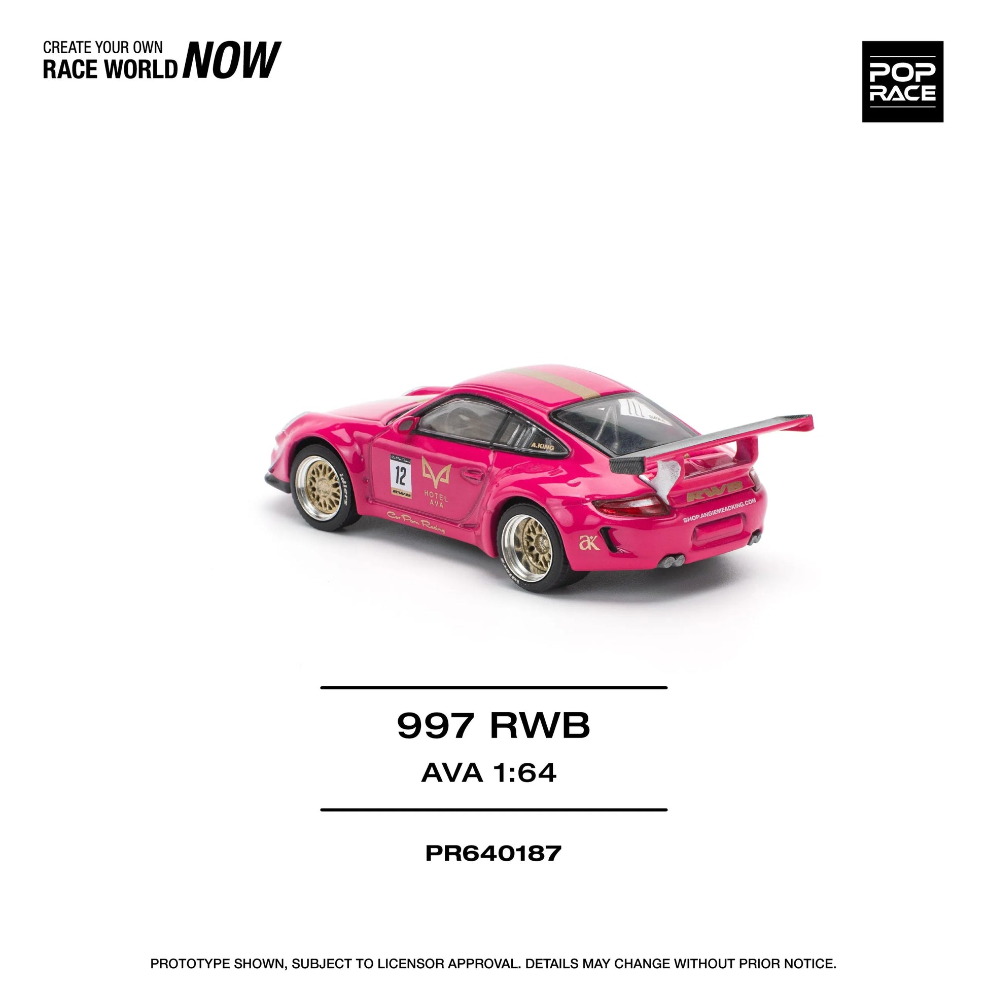 Porsche RWB 997 AVA diecast rear angle detail