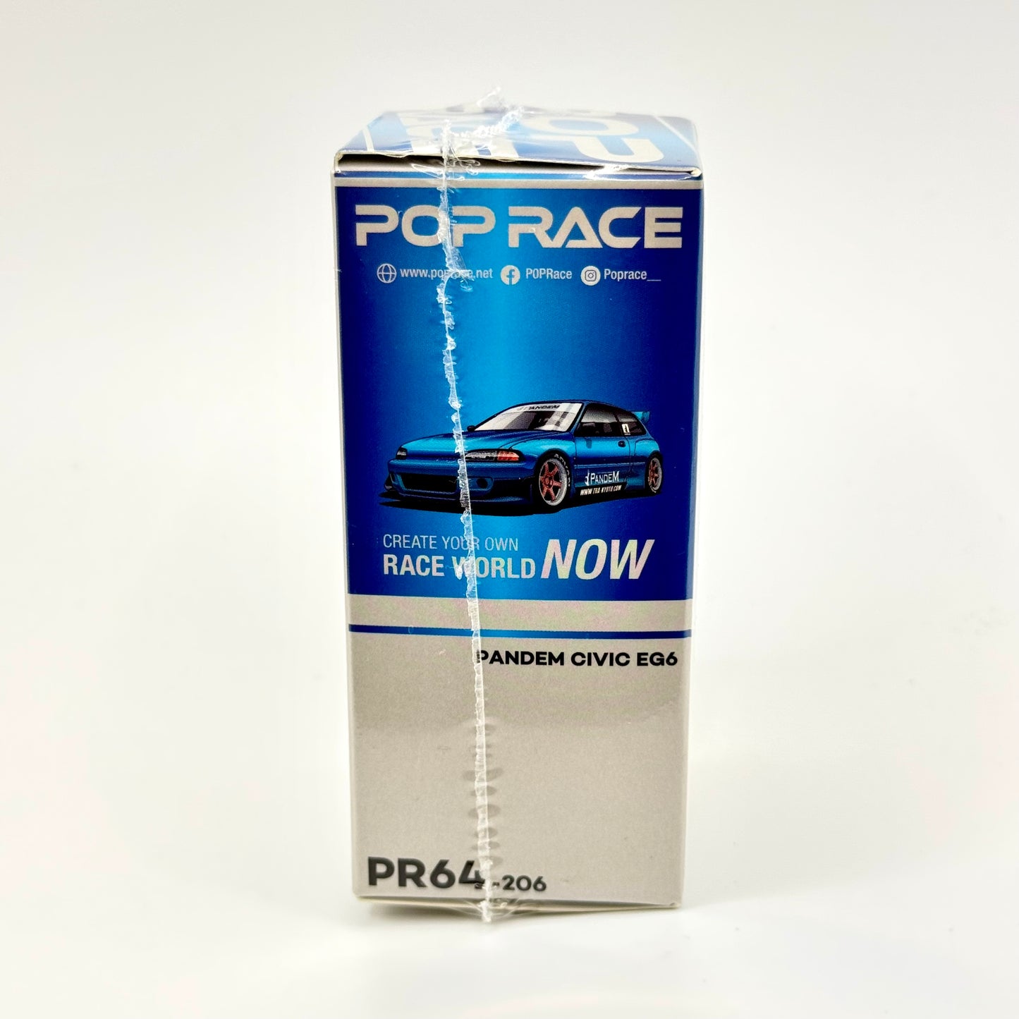 Pop Race Pandem Honda Civic EG6 1:64 diecast box side profile