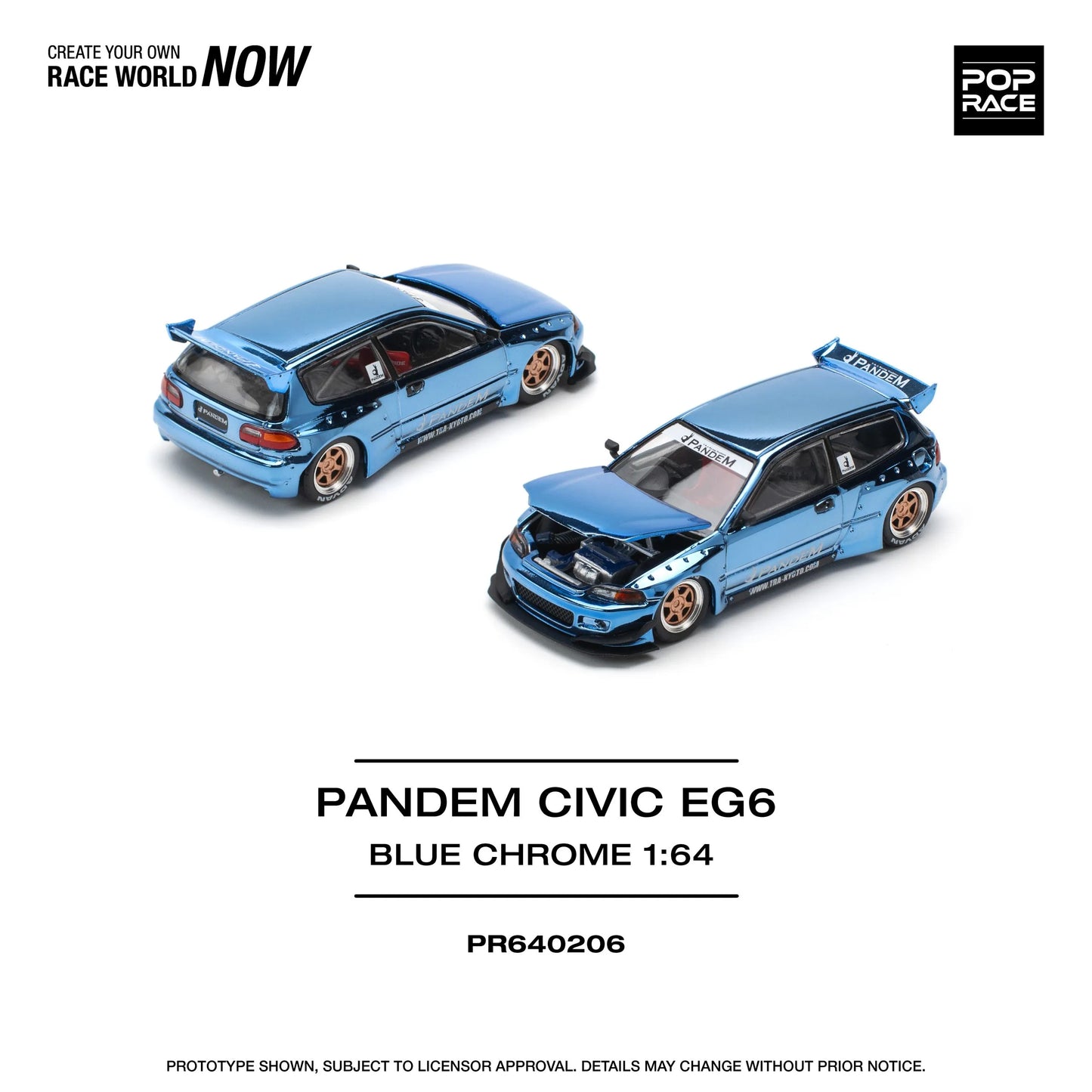Pandem Honda Civic EG6 1:64 diecast front angle view