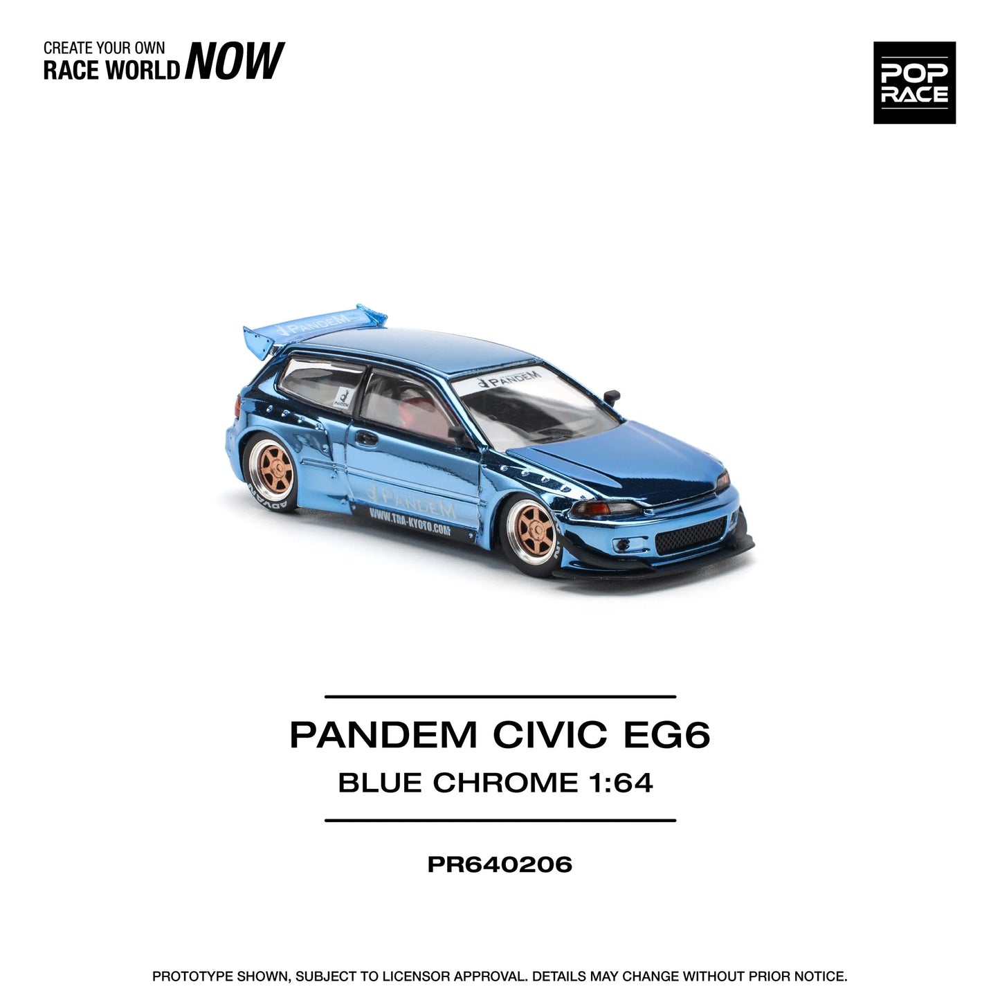Pandem Honda Civic EG6 1:64 diecast front angle view