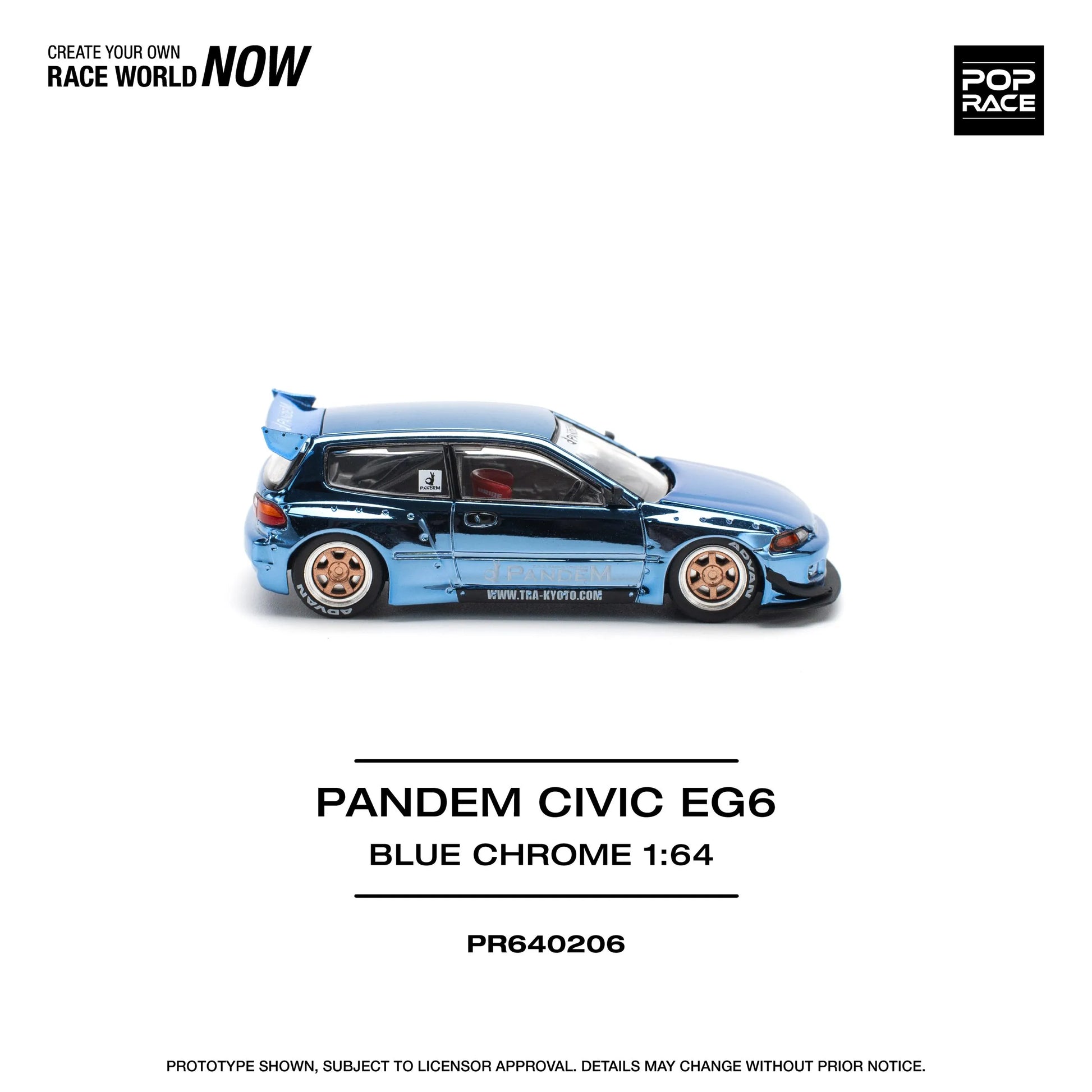 Honda Civic EG6 Pandem 1:64 diecast side profile