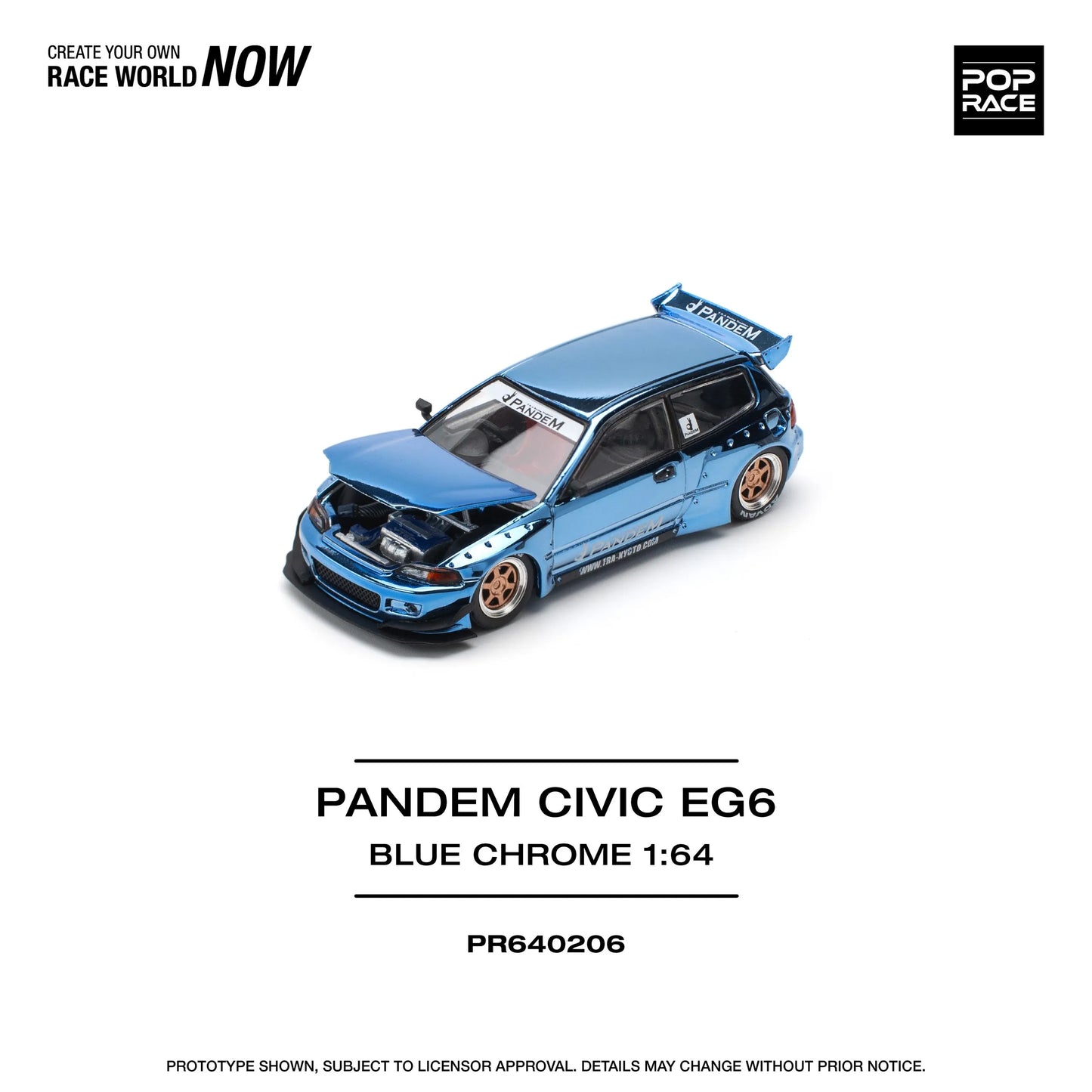 Pandem Civic EG6 diecast model top view