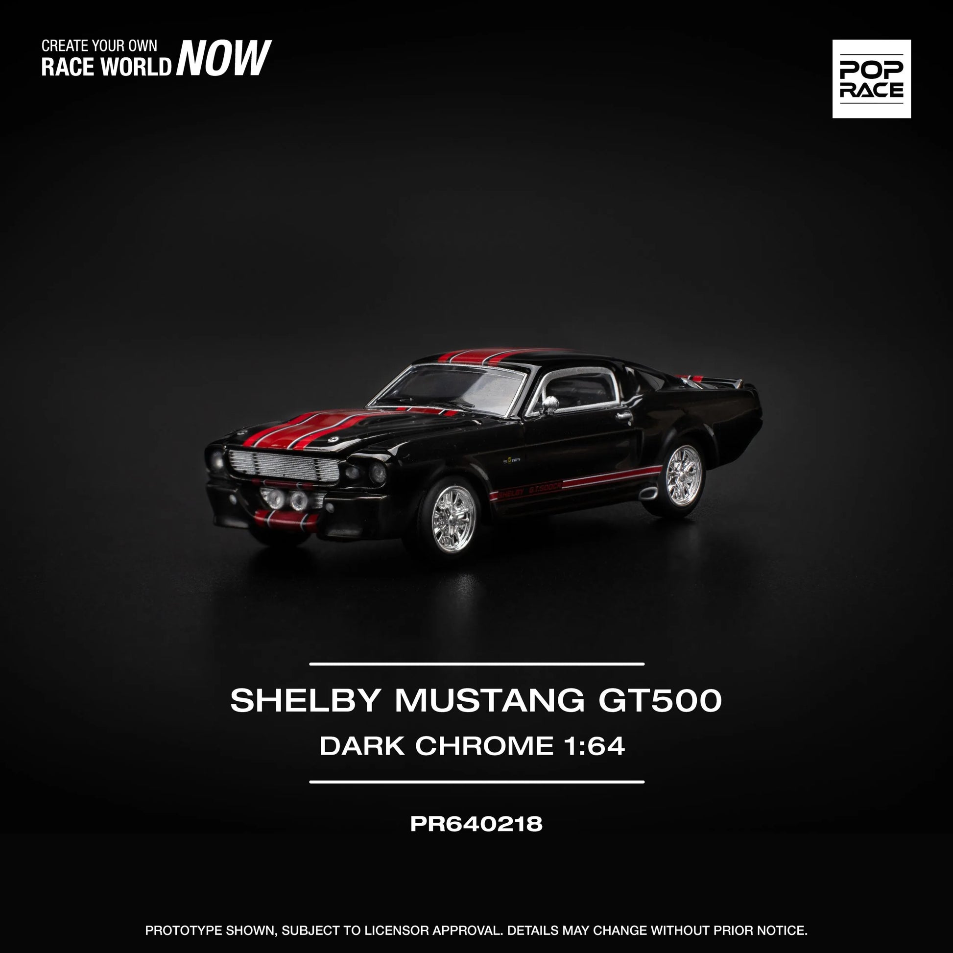 Shelby Mustang GT500 Dark Chrome diecast close up front detail