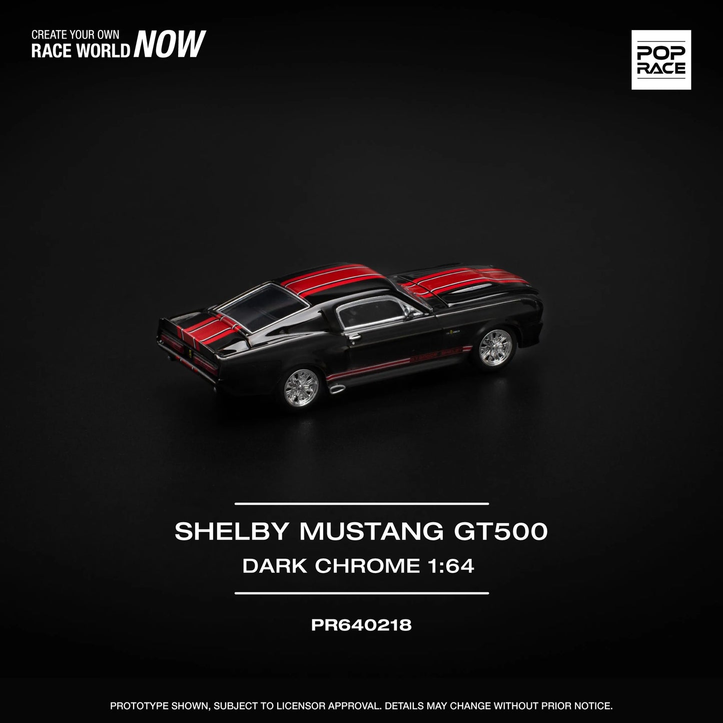 Shelby GT500 Dark Chrome diecast rear angle detail