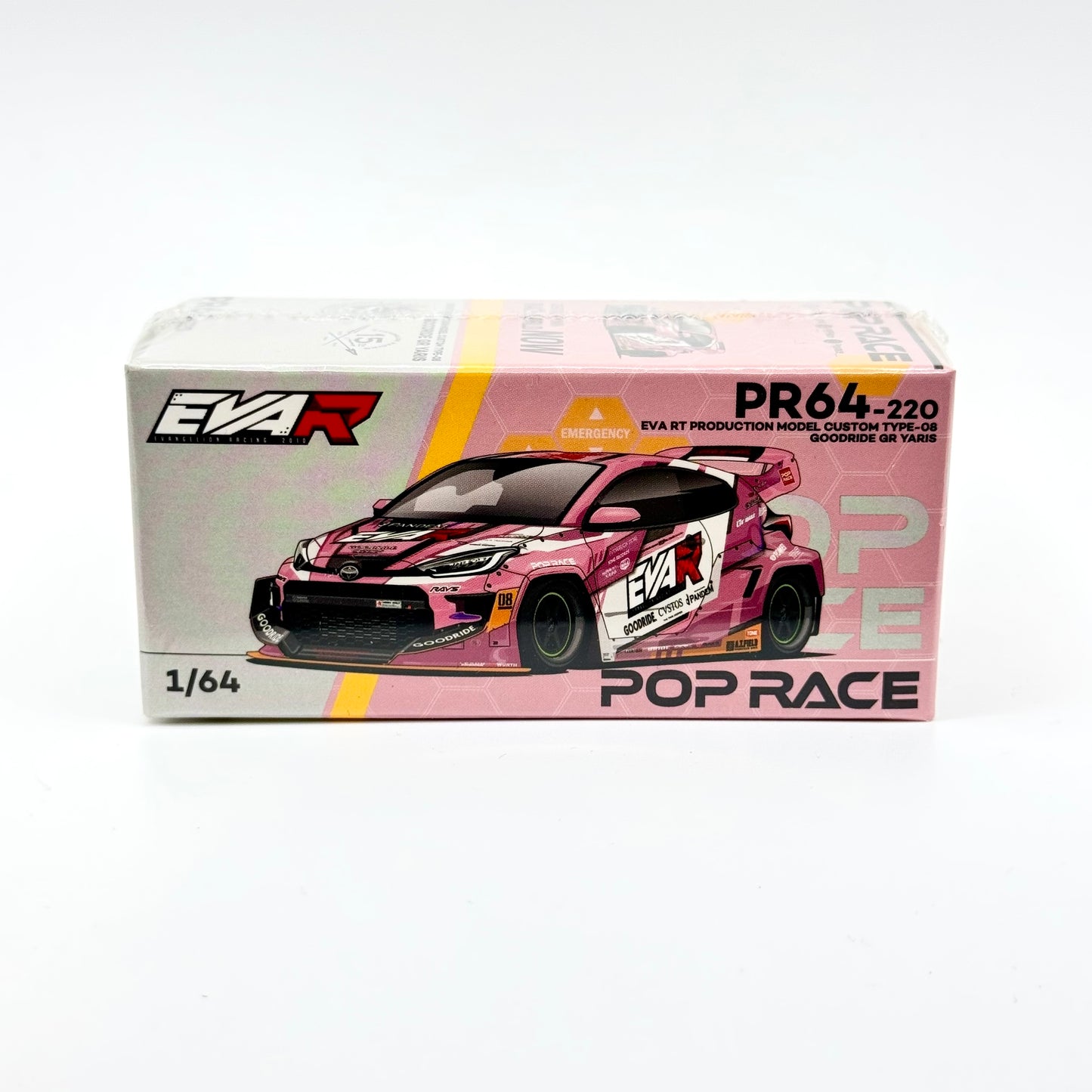 Pop Race PR64-0220 Eva RT Type-08 GR Yaris Goodride 1:64 diecast box front