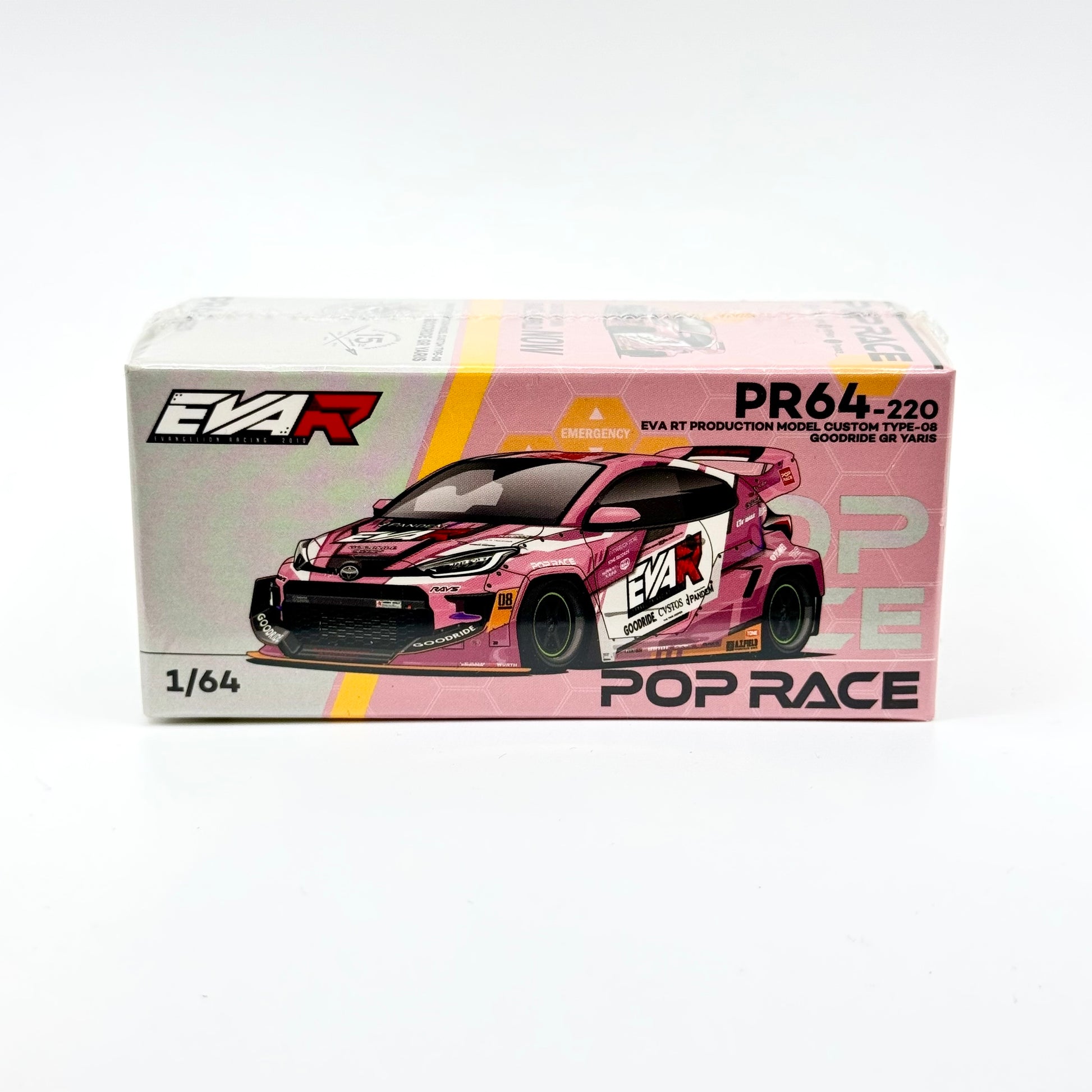 Pop Race PR64-0220 Eva RT Type-08 GR Yaris Goodride 1:64 diecast box front