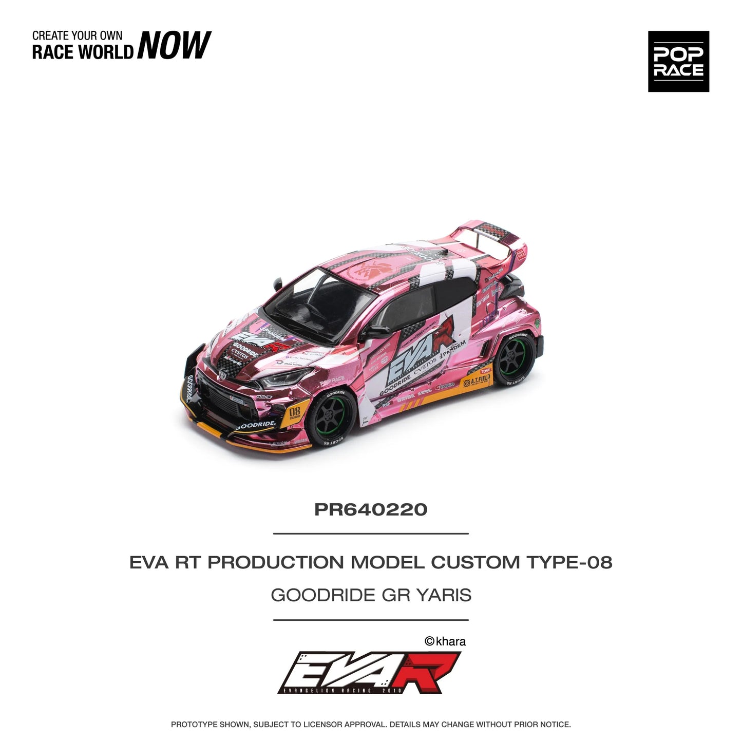 GR Yaris Eva RT Type-08 Goodride 1:64 diecast front angle view