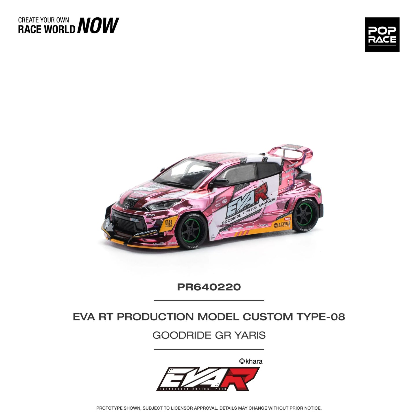 GR Yaris Eva RT Type-08 Goodride 1:64 diecast front angle view