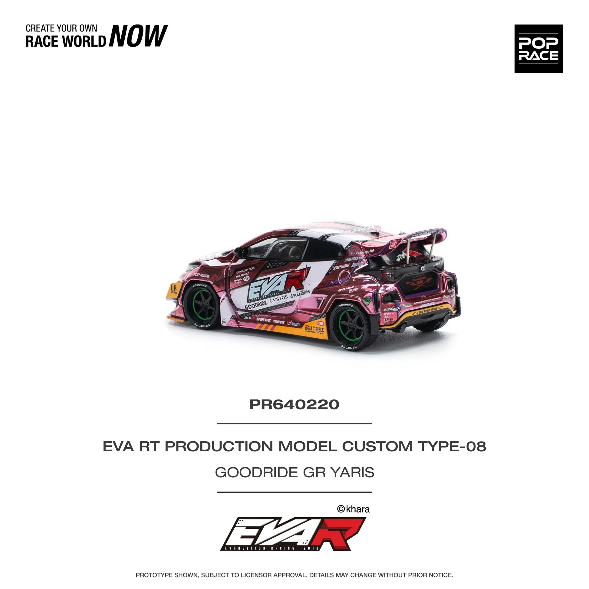 Eva RT Type-08 GR Yaris Goodride diecast rear angle detail