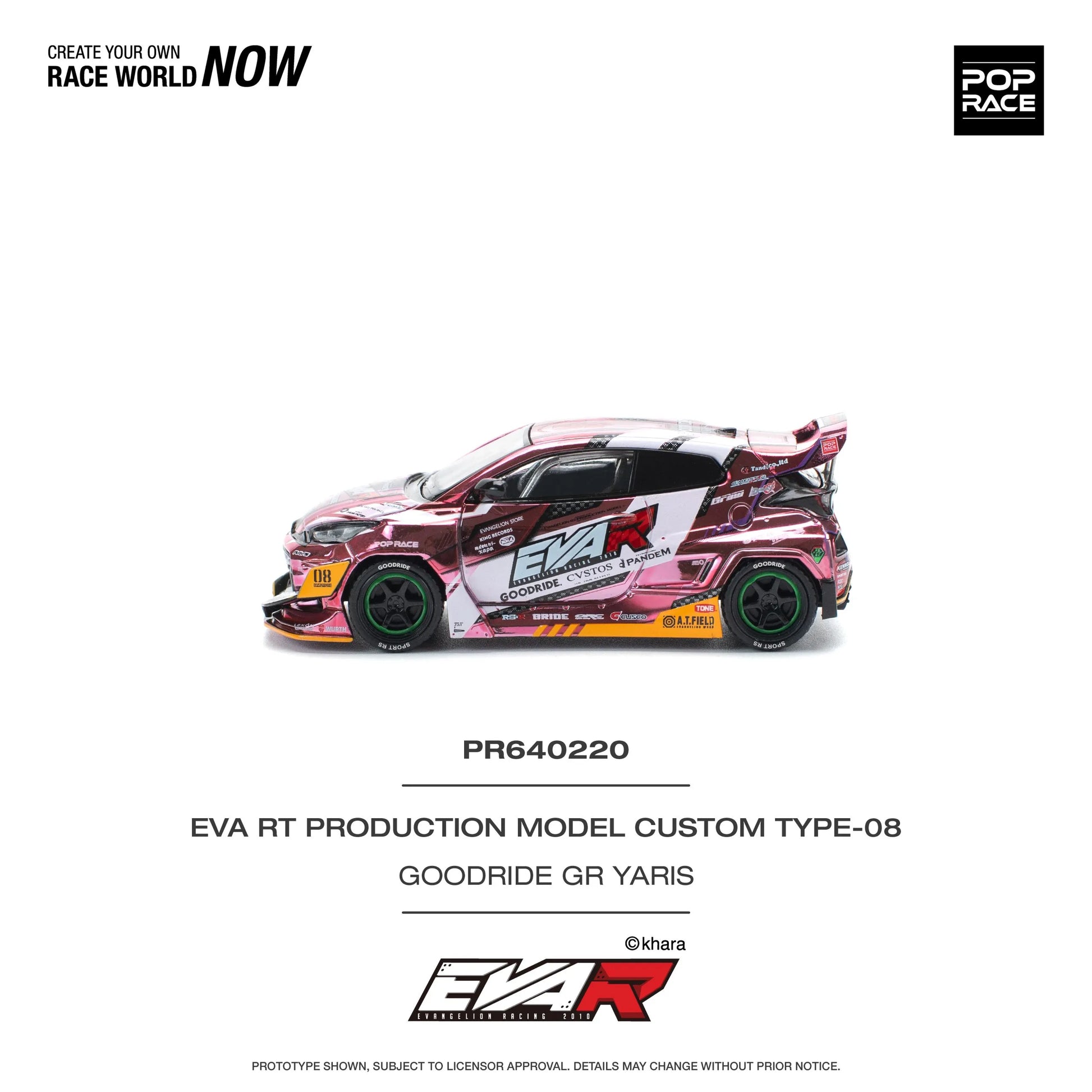GR Yaris Eva RT Type-08 Goodride 1:64 diecast side profile