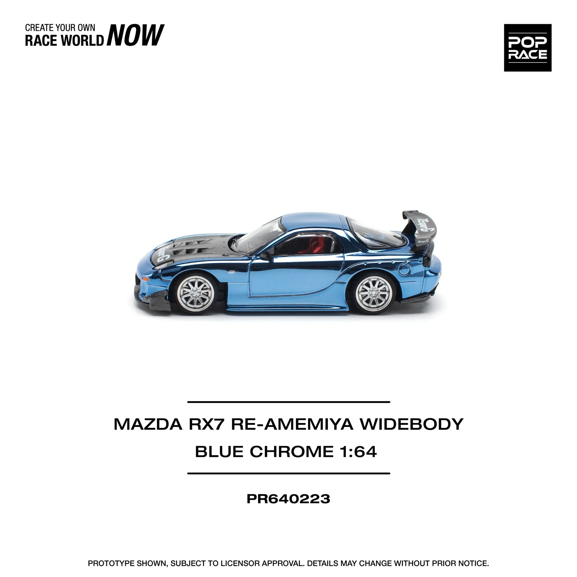Pop Race PR64-0223 Mazda RX7 Re-Amemiya 1:64 diecast full side profile