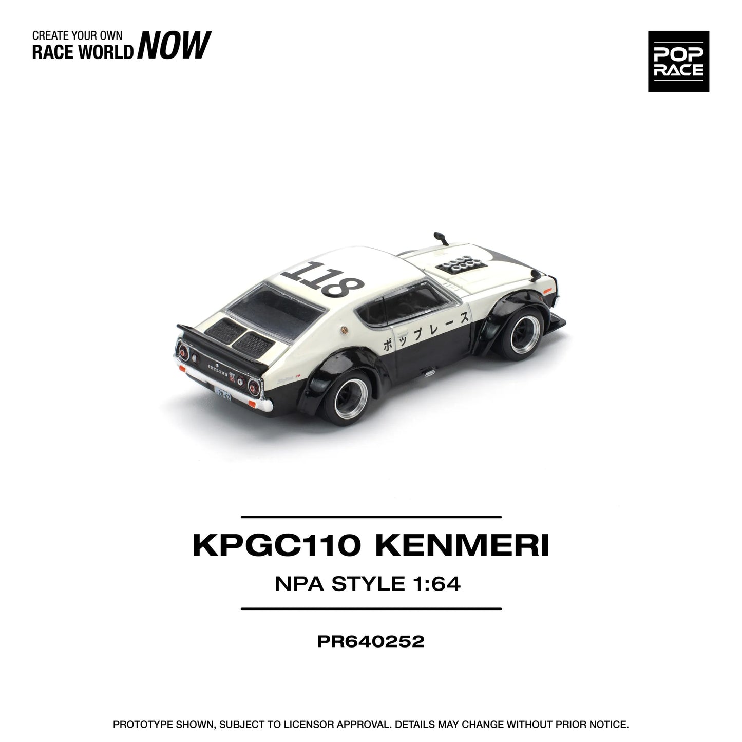 Pop Race Skyline Kenmeri diecast model top view