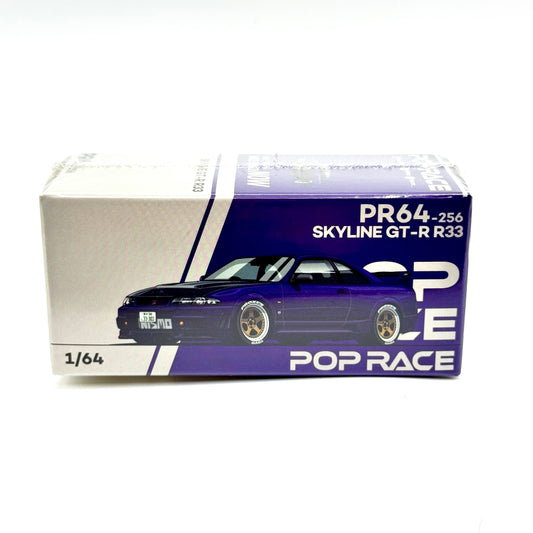 Pop Race PR64-0256 Nissan Skyline GT-R R33 1:64 diecast box front view