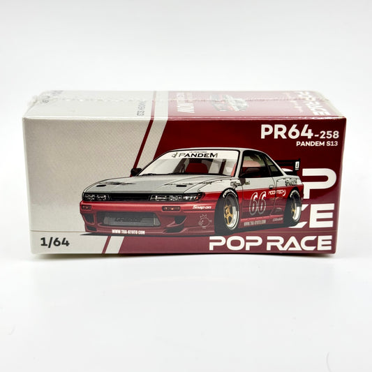 Pop Race PR64-0258 Pandem Nissan Silvia S13 new tooling 1:64 diecast box front
