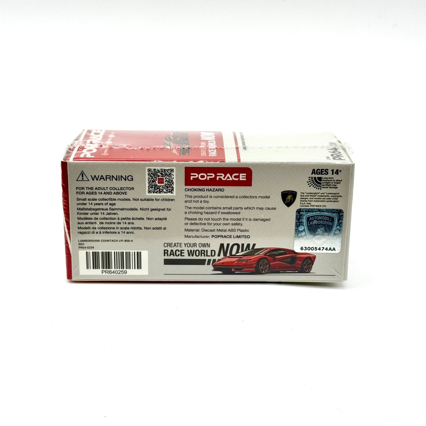 Lamborghini Countach LPI 800-4 diecast packaging rear view