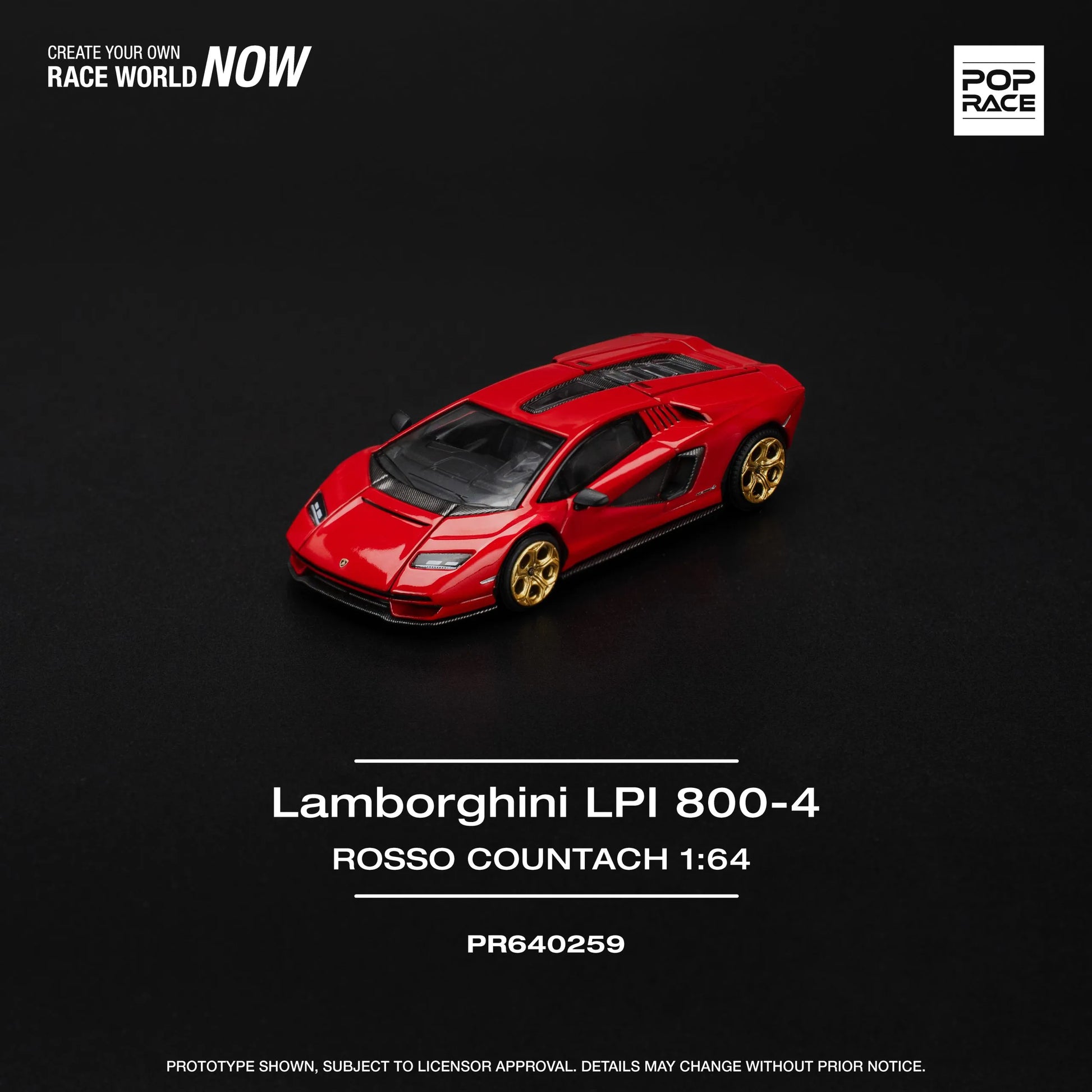 Countach LPI 800-4 1:64 diecast front angle view