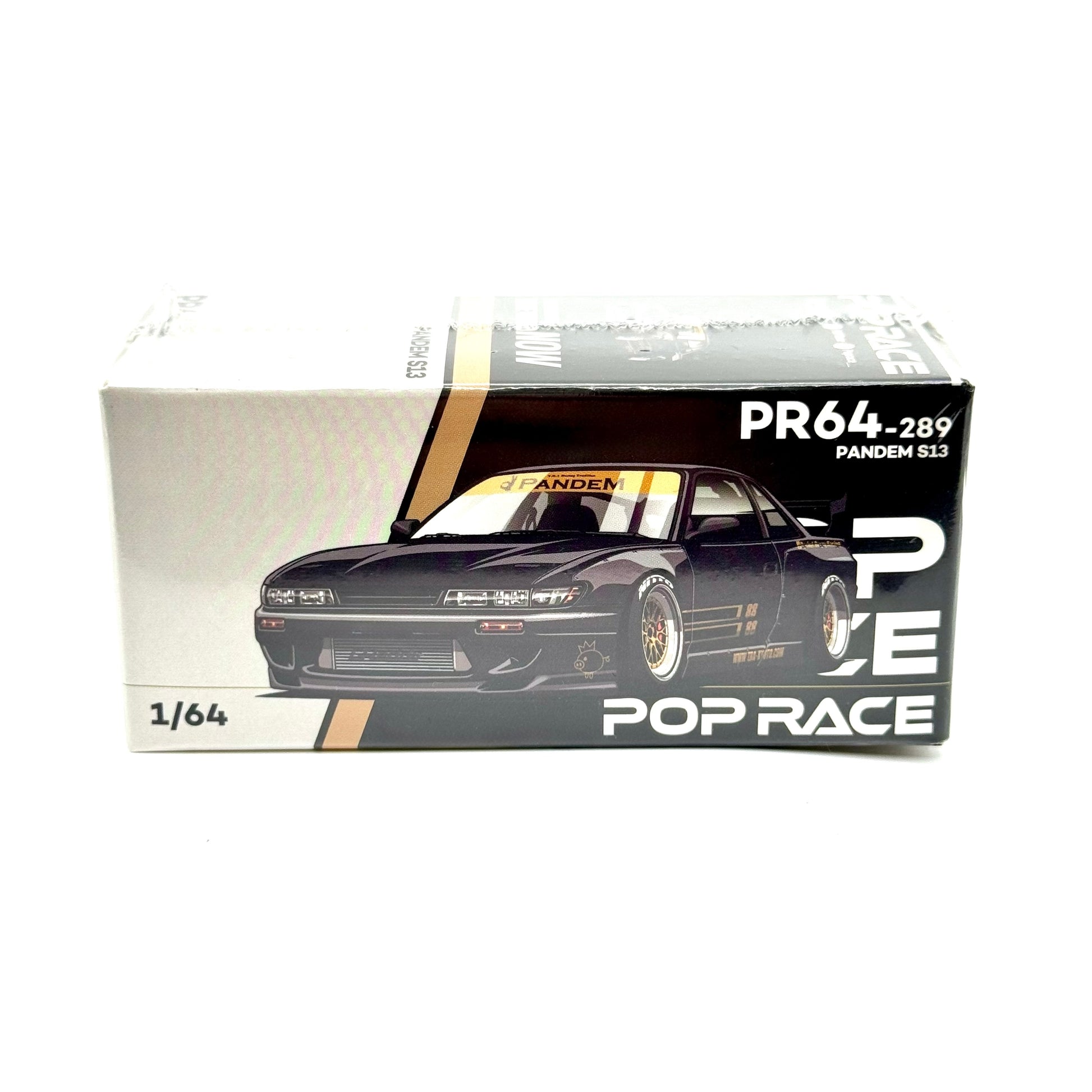 Pop Race PR64-0289 Pandem Nissan Silvia S13 Black 1:64 diecast box front view