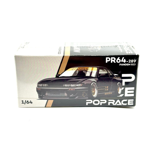 Pop Race PR64-0289 Pandem Nissan Silvia S13 Black 1:64 diecast box front view