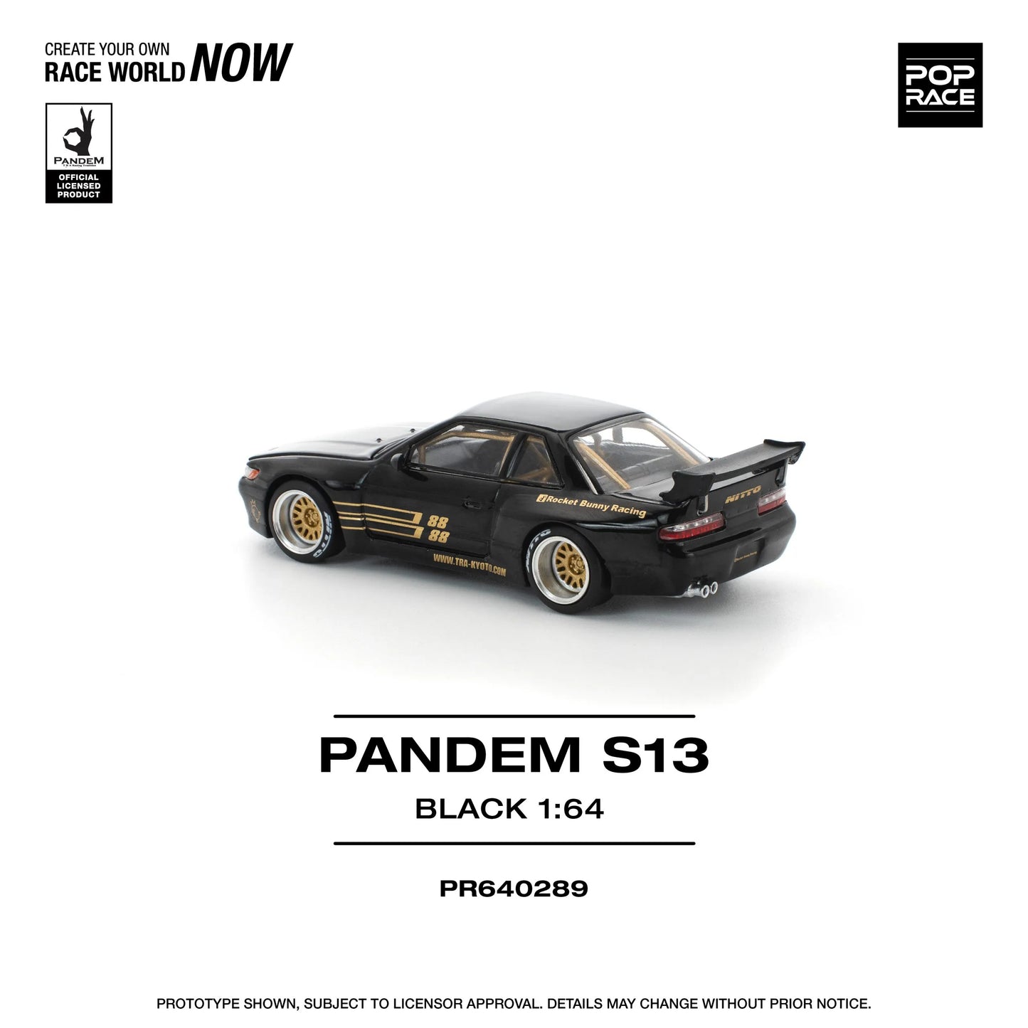 Pandem S13 Black diecast rear angle detail