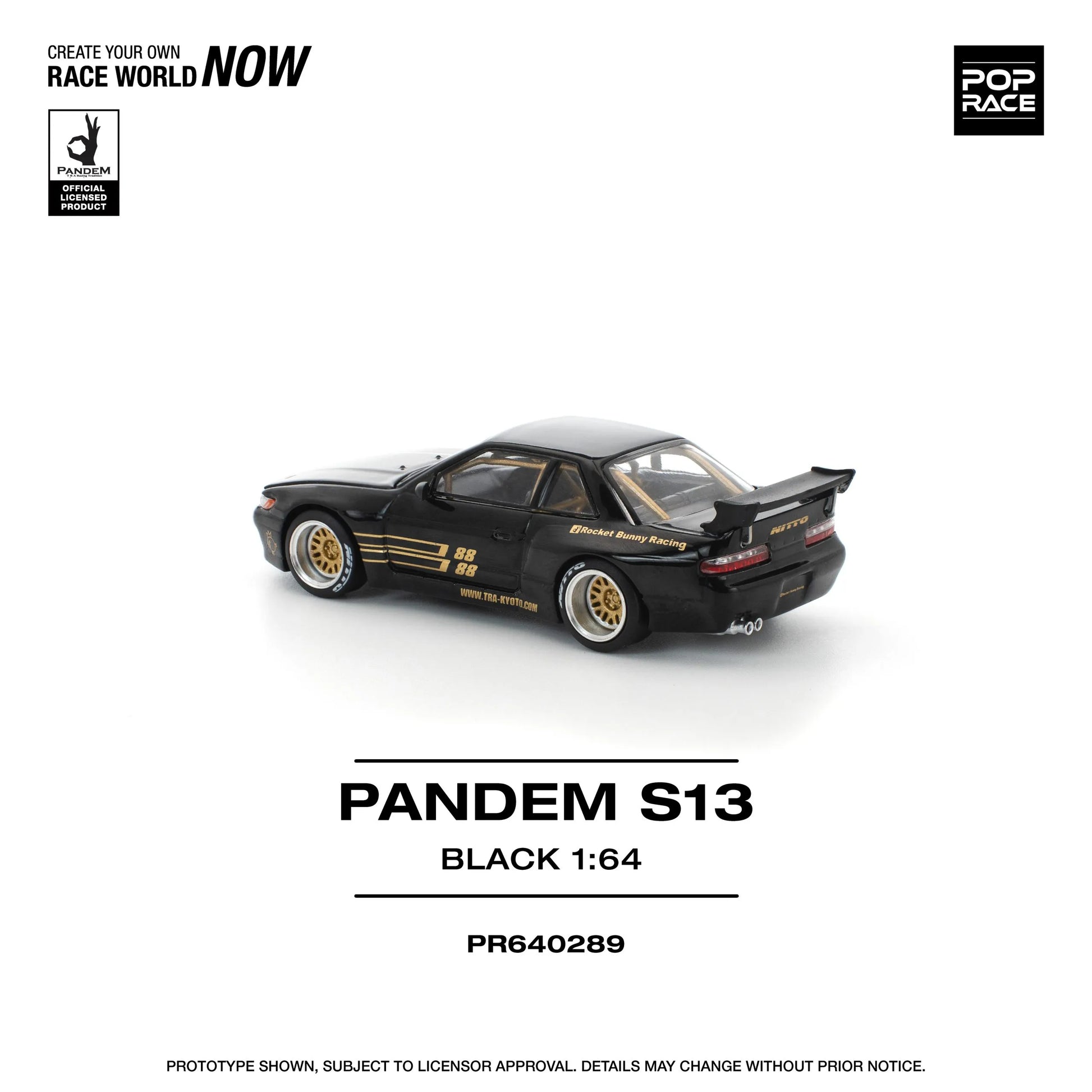 Pandem S13 Black diecast rear angle detail