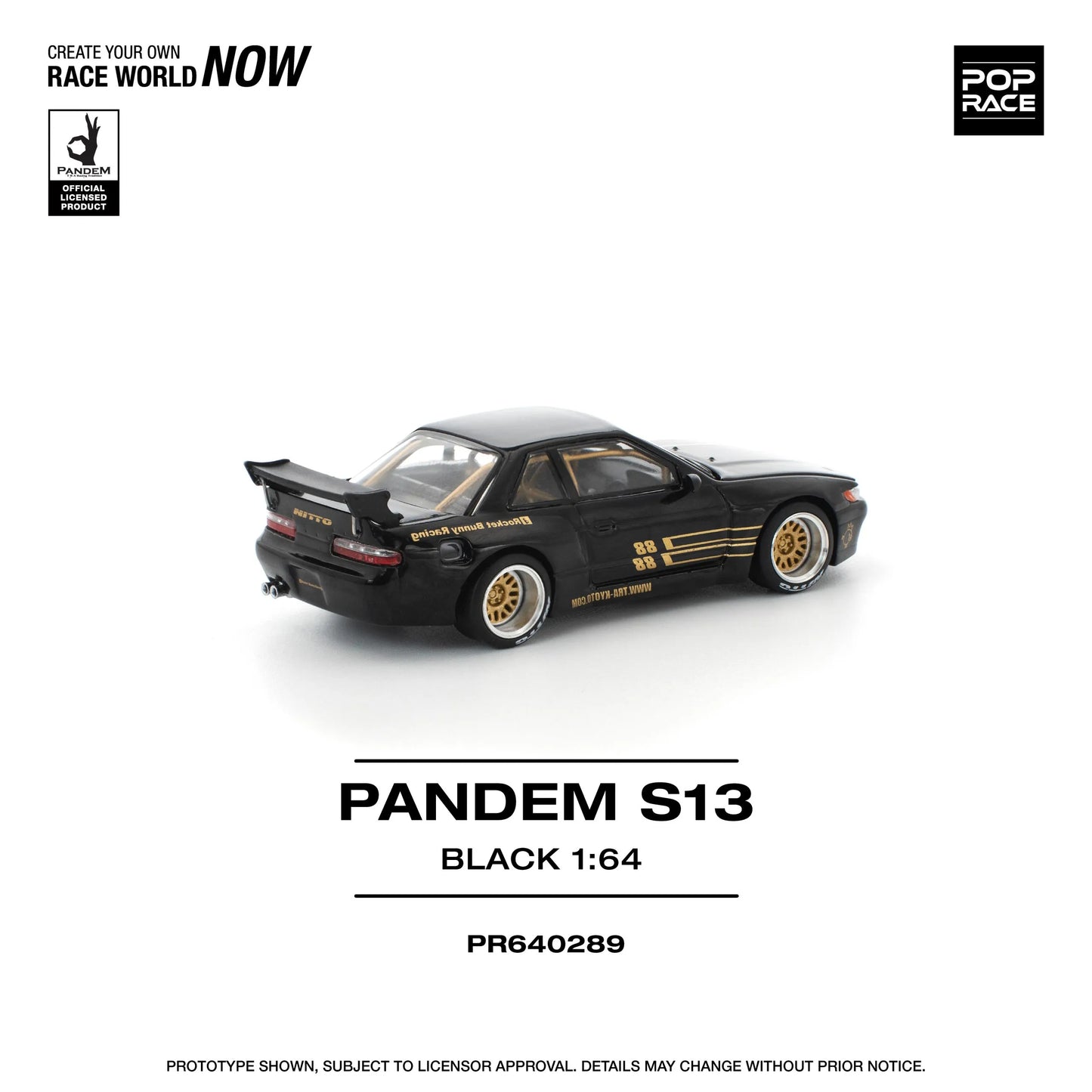 Pandem S13 Black diecast rear angle detail