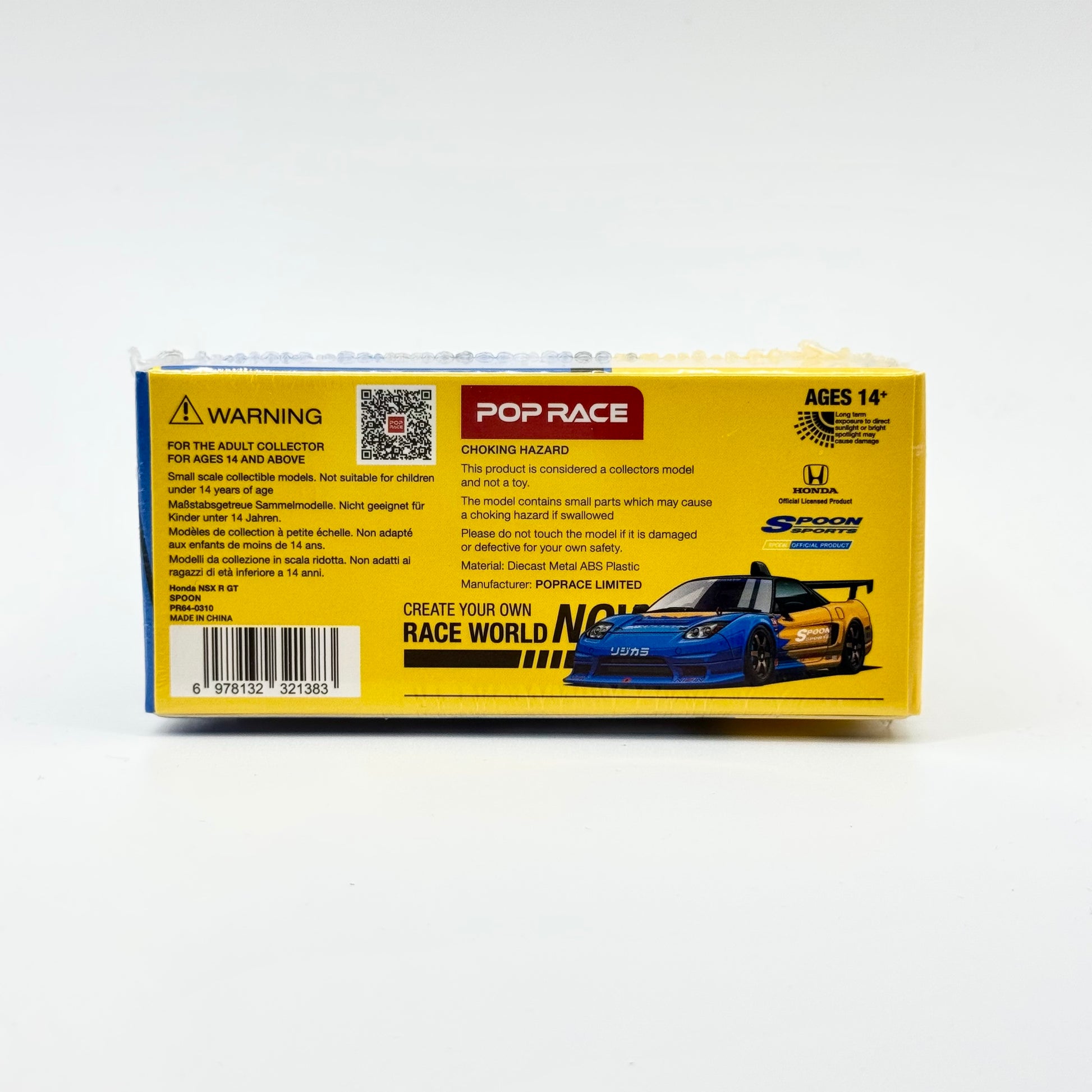 Honda NSX-R GT diecast model packaging rear view Pop Race