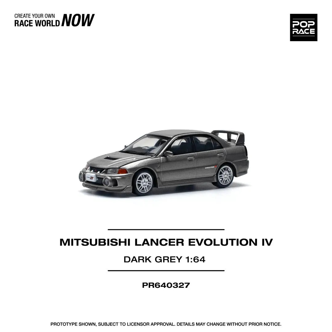 Mitsubishi Lancer Evolution IV 1:64 diecast front angle view