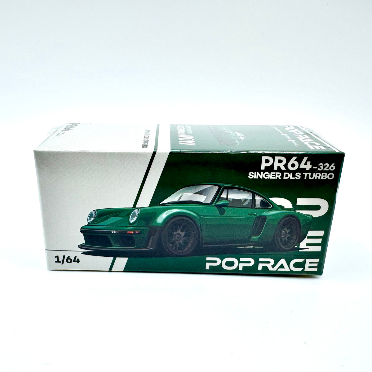 Pop Race Singer DLS Turbo 1:64 diecast model car PR64-0326 boxed front view
