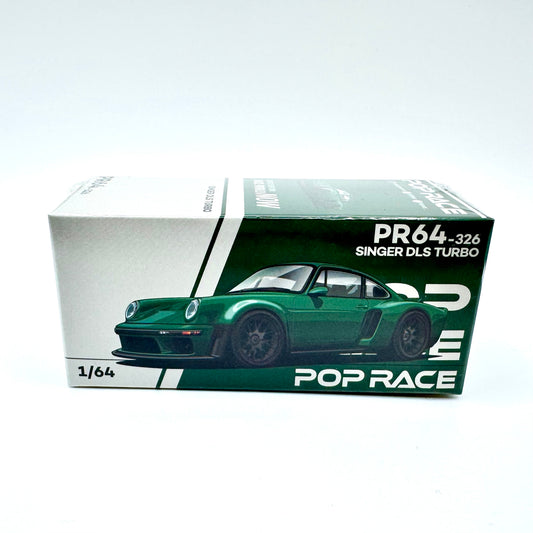 Pop Race Singer DLS Turbo 1:64 diecast model car PR64-0326 boxed front view