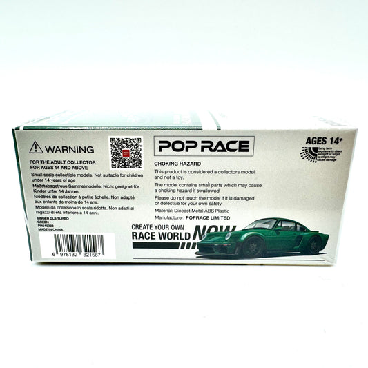 Pop Race Singer DLS Turbo 1:64 diecast model car PR64-0326 boxed rear view