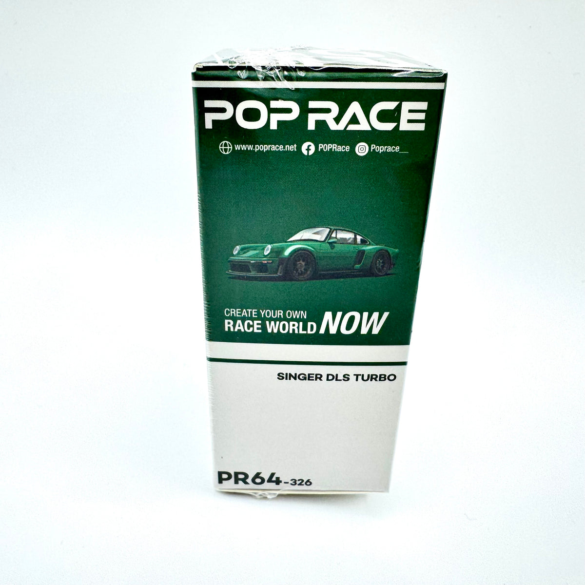 Pop Race Singer DLS Turbo 1:64 model car packaging side view