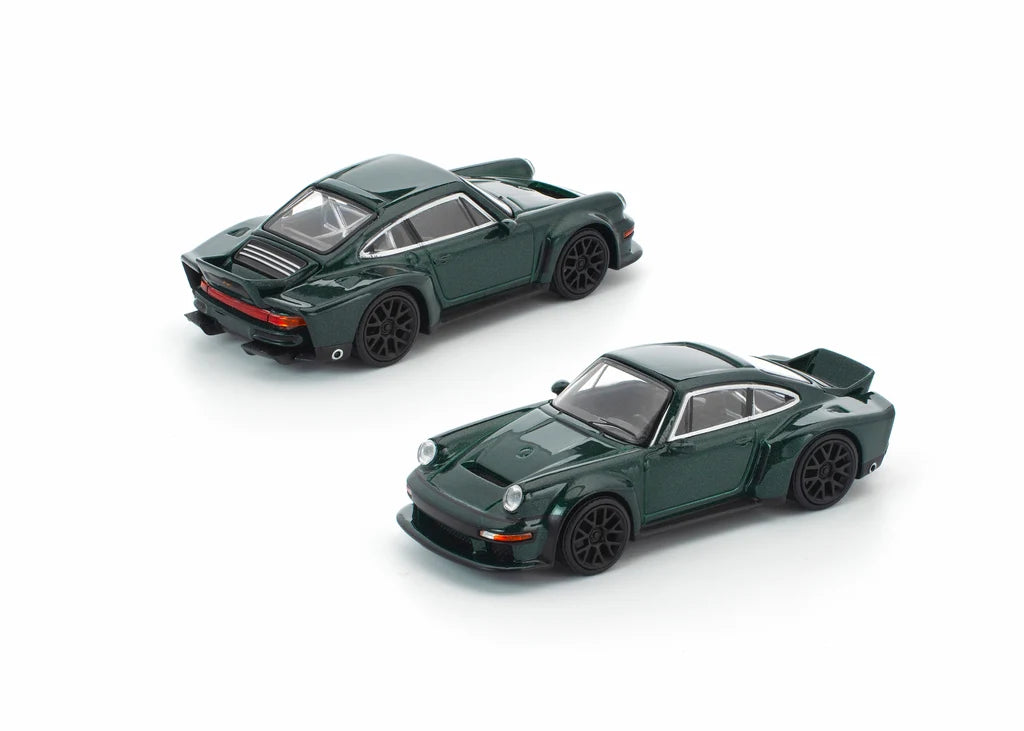 Pop Race Singer DLS Turbo 1:64 diecast model front and back three-quarter view