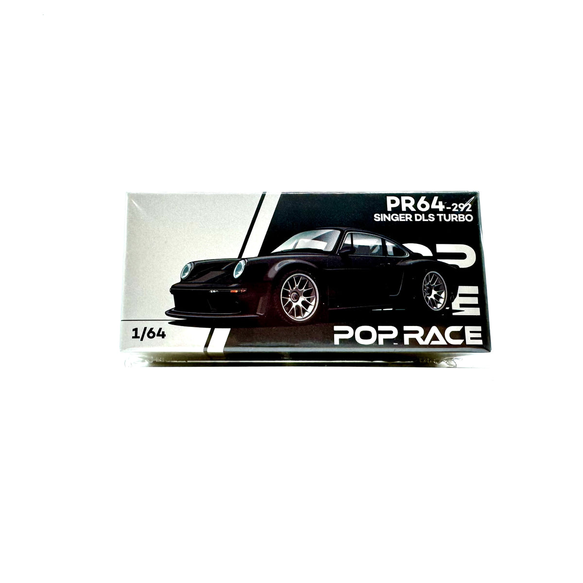 Pop Race Singer DLS Turbo Road Black 1:64 diecast model car PR64-0292 boxed front view