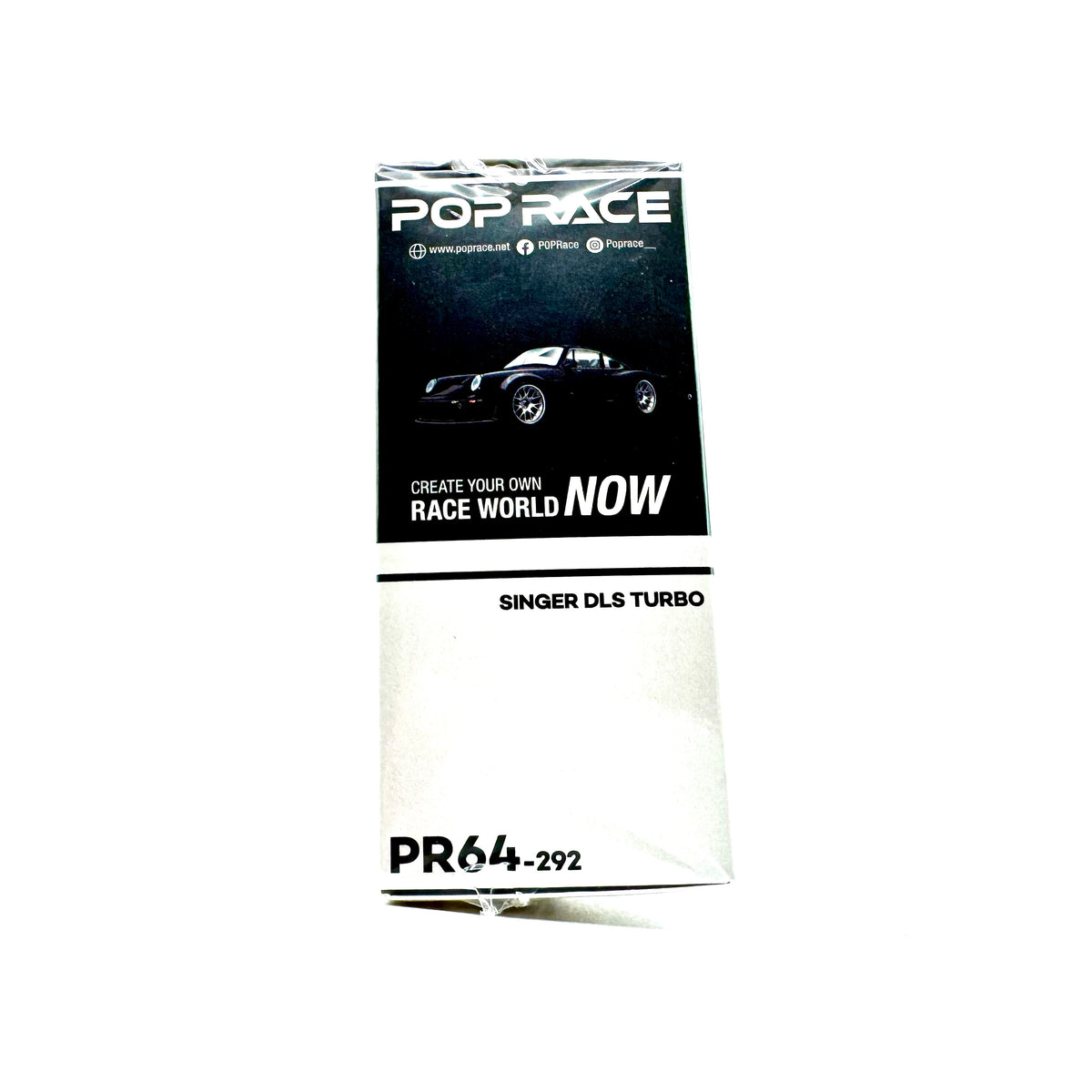 Pop Race Singer DLS Turbo Road Black 1:64 model car packaging side view