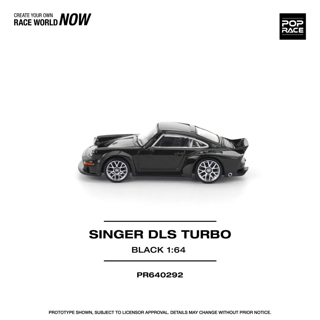 Pop Race Singer DLS Turbo Road Black 1:64 diecast model left side view