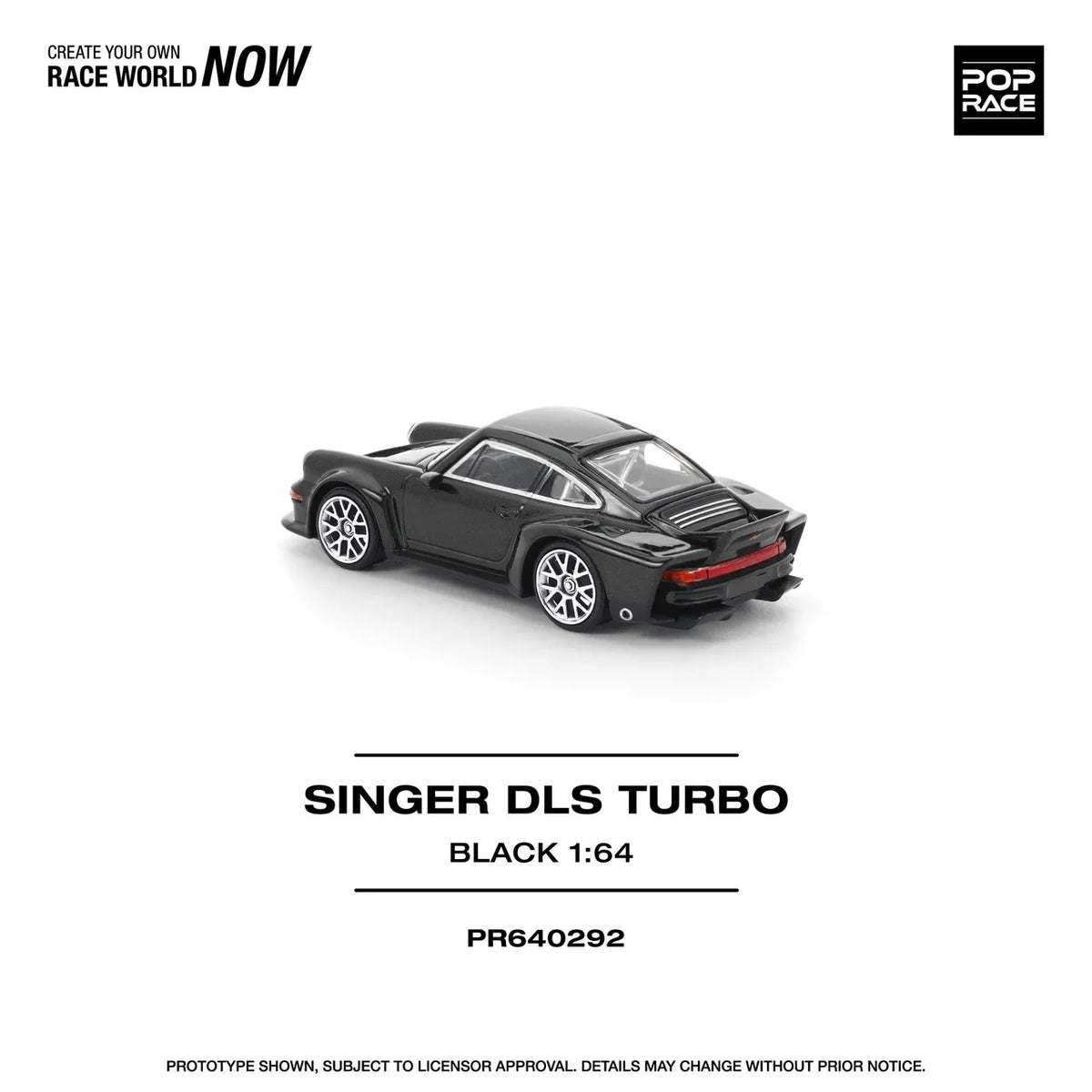 Pop Race Singer DLS Turbo Road Black 1:64 diecast model rear view