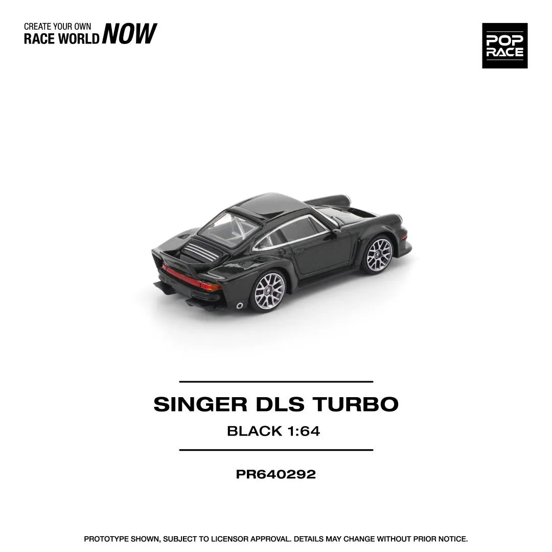 Pop Race Singer DLS Turbo Road Black 1:64 diecast model rear view