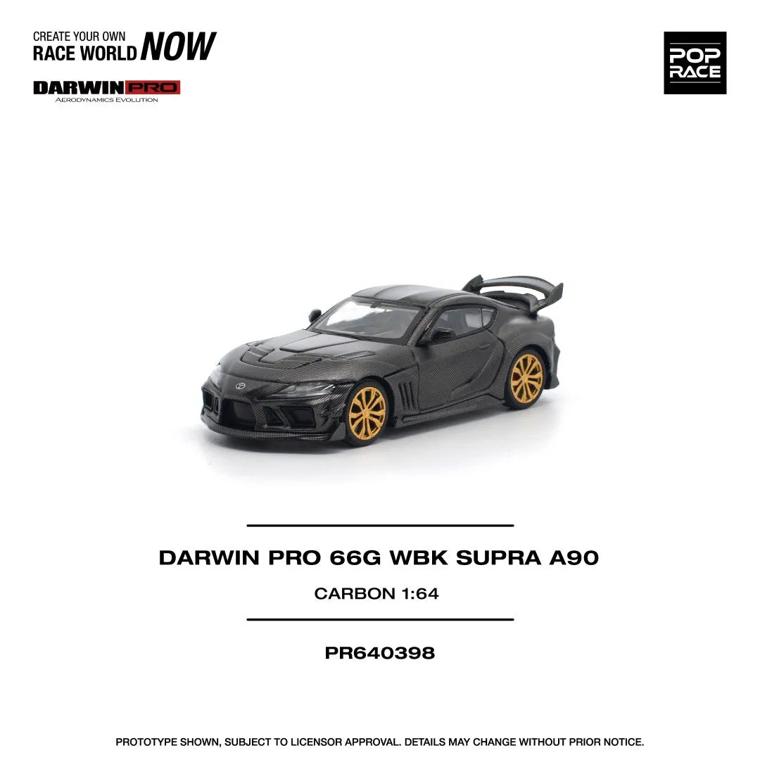 Pop Race Toyota Supra A90 Darwin Pro 66G WBK Carbon Edition 1:64 diecast model front view
