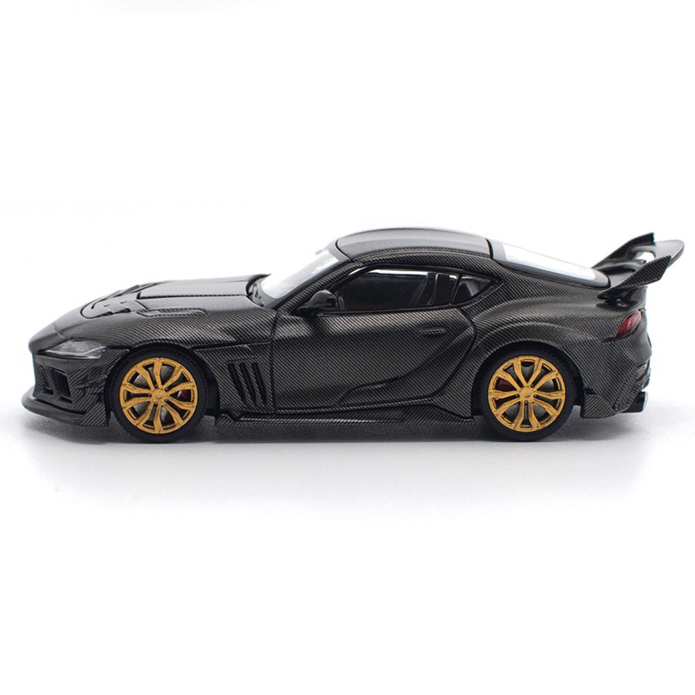 Pop Race Toyota Supra A90 Darwin Pro 66G WBK Carbon Edition 1:64 diecast model left side view