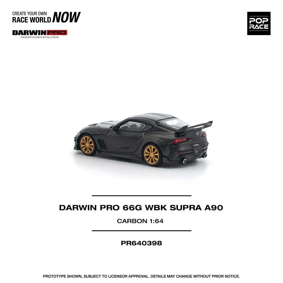 Pop Race Toyota Supra A90 Darwin Pro 66G WBK Carbon Edition 1:64 diecast model left side view