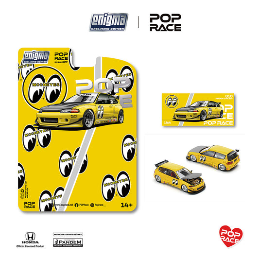Pop Race Honda Civic EG6 Pandem Rocket Bunny Mooneyes Enigma Exclusive box front 1:64 diecast