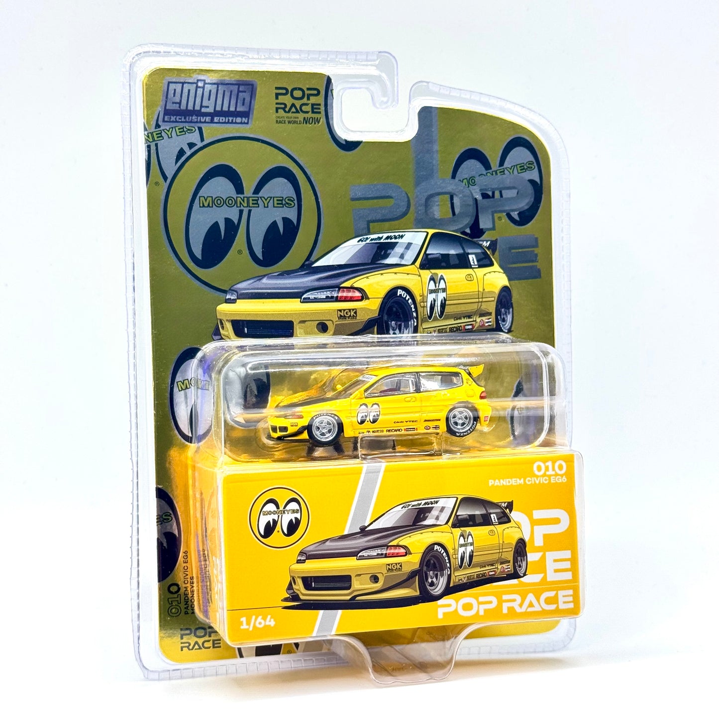 Pop Race Honda Civic EG6 Pandem Rocket Bunny Mooneyes box side profile diecast
